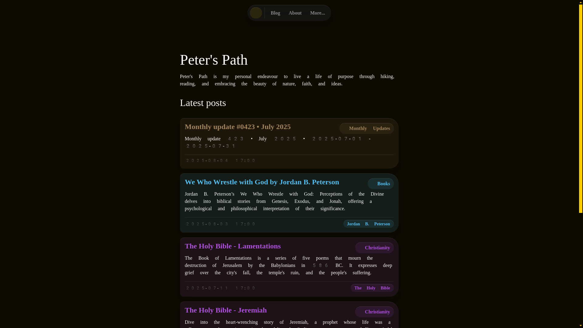 website screenshot of https://peterspath.net/