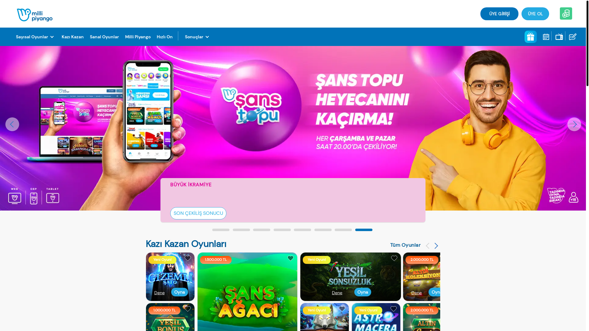 website screenshot of https://www.millipiyangoonline.com