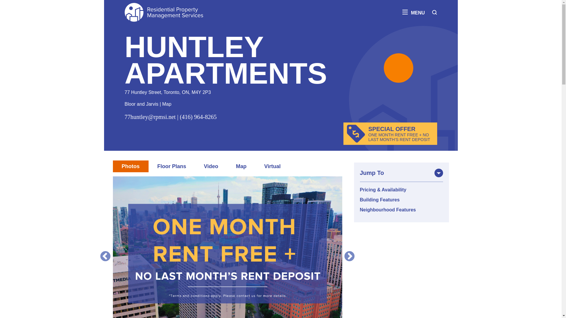 website screenshot of https://77huntley.ca/
