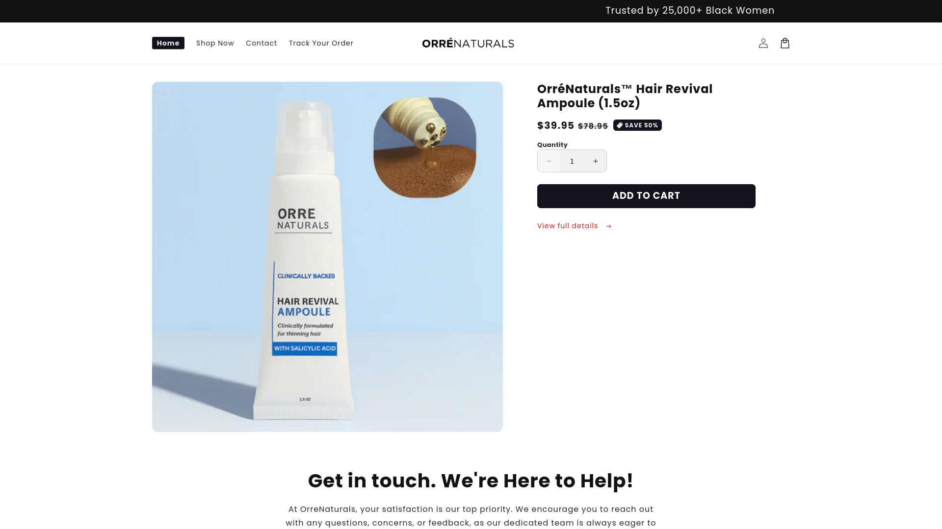 website screenshot of https://getorrenaturals.com