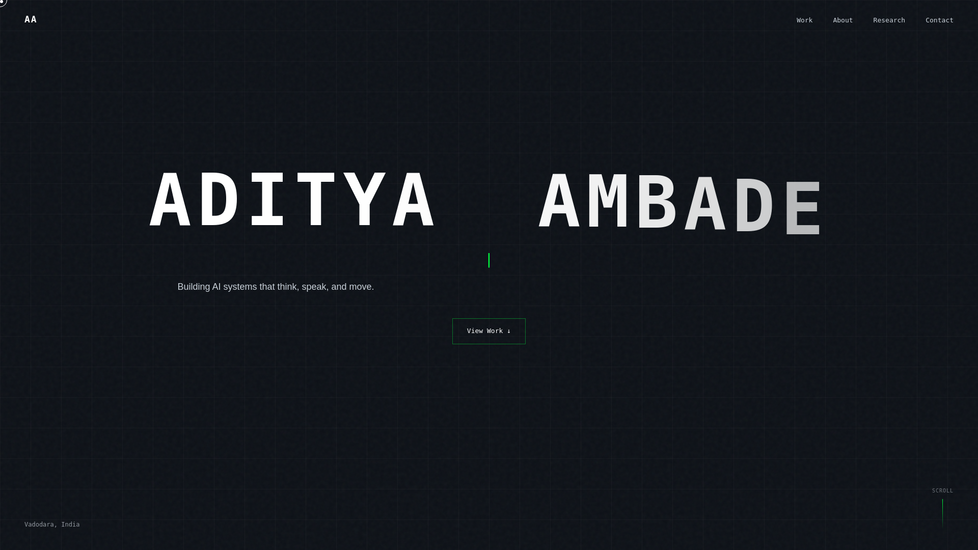 website screenshot of https://ambade.me/