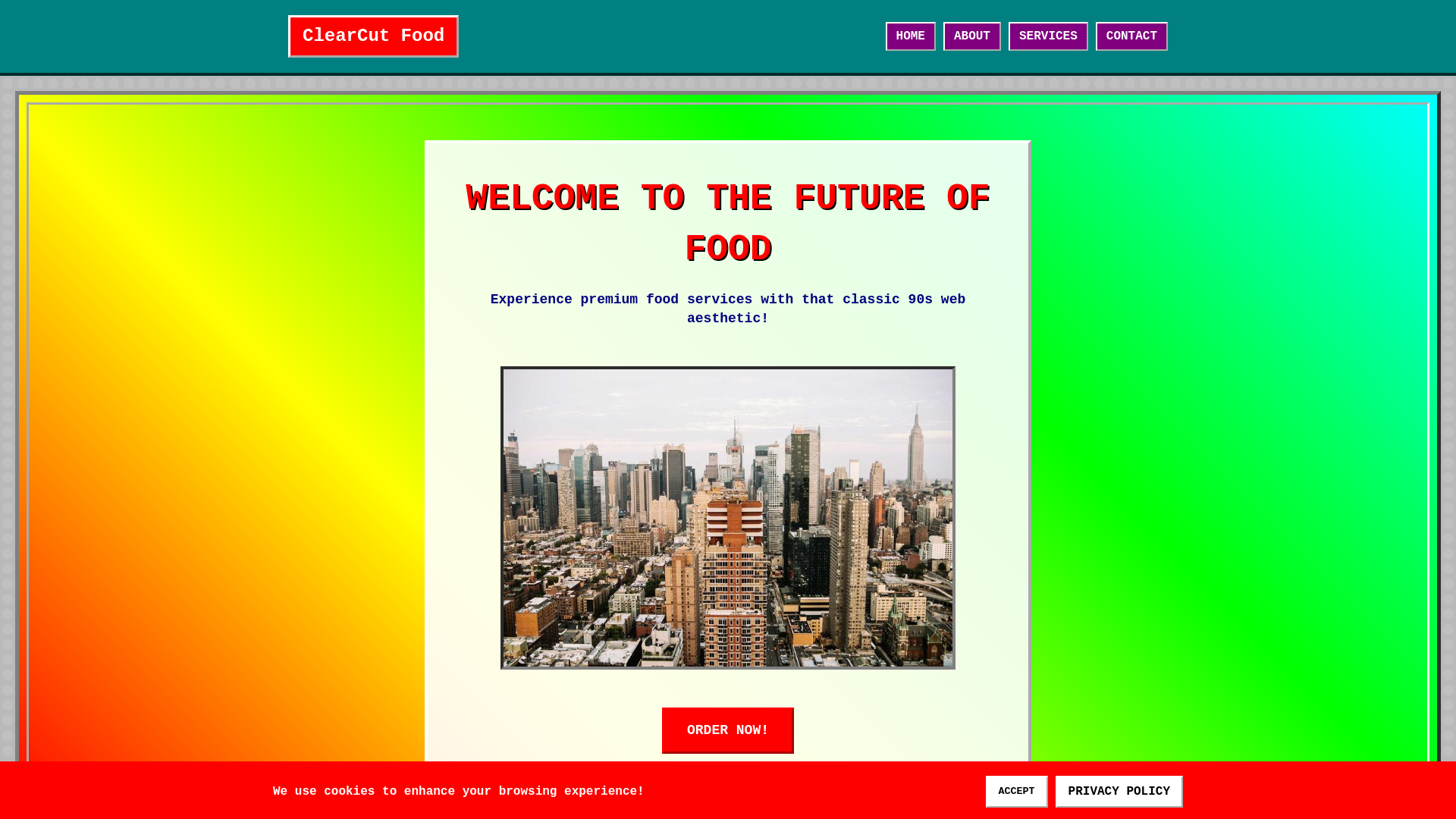 website screenshot of https://clearcutfood.cyou/