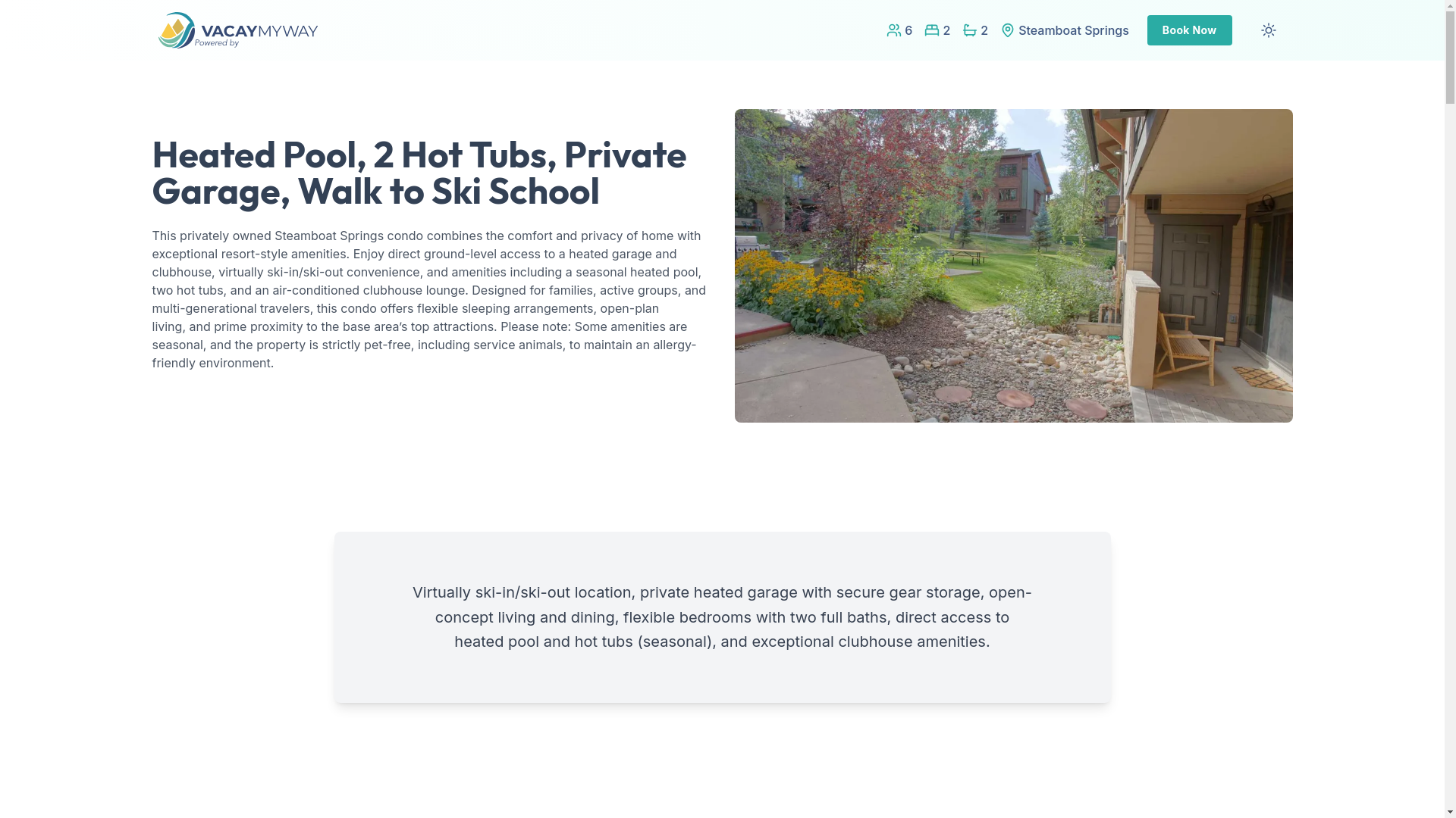website screenshot of https://steamboatslopeside.house/