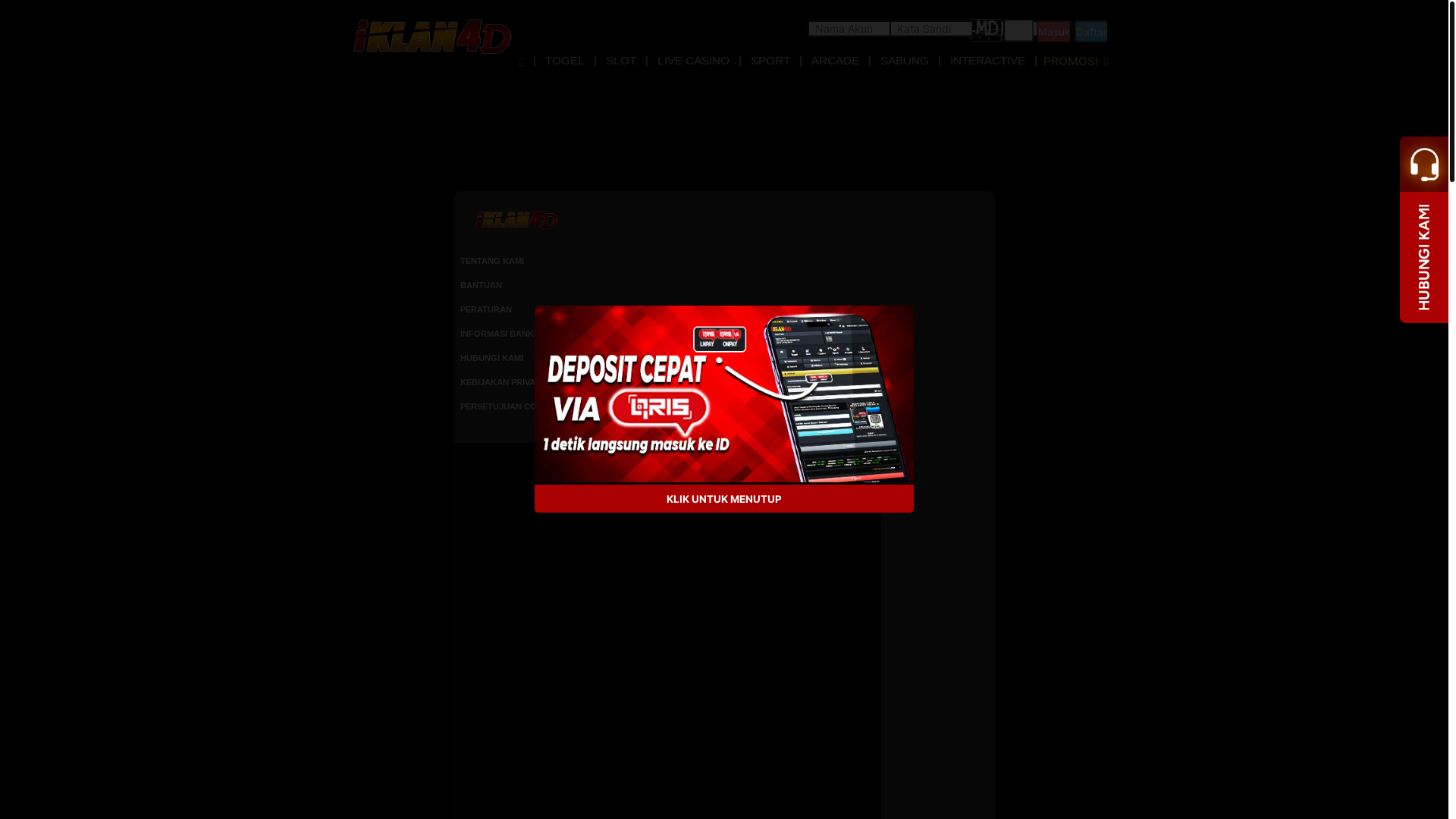 website screenshot of https://kitaiklan4d.rest/