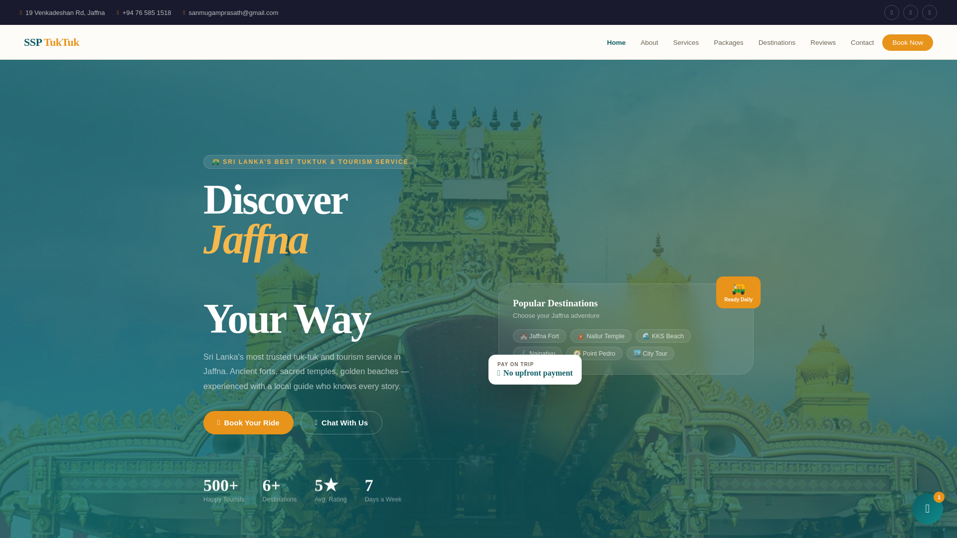 website screenshot of https://www.ssptuktuk.com