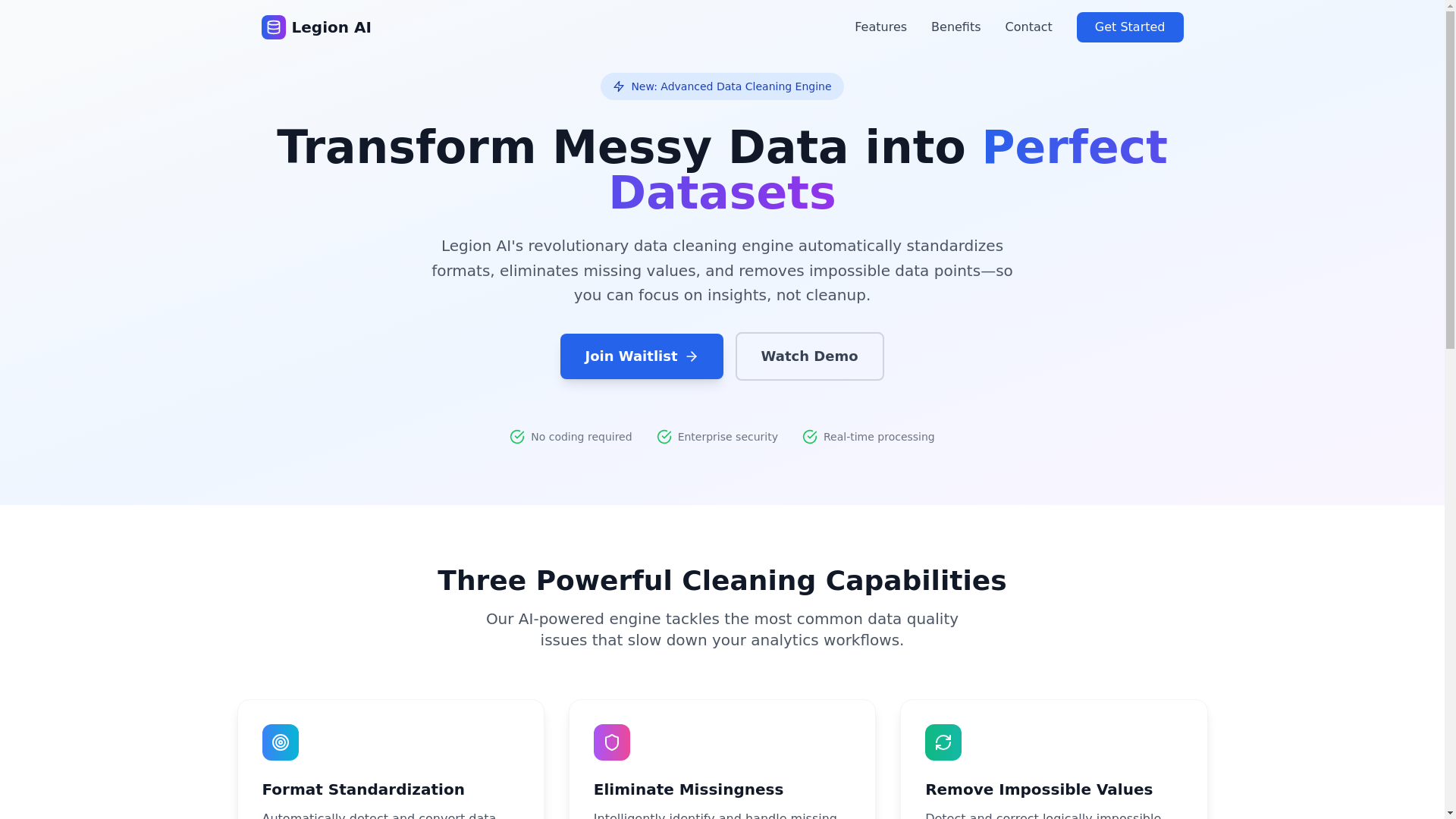 website screenshot of https://legion-landing-clean.pages.dev/