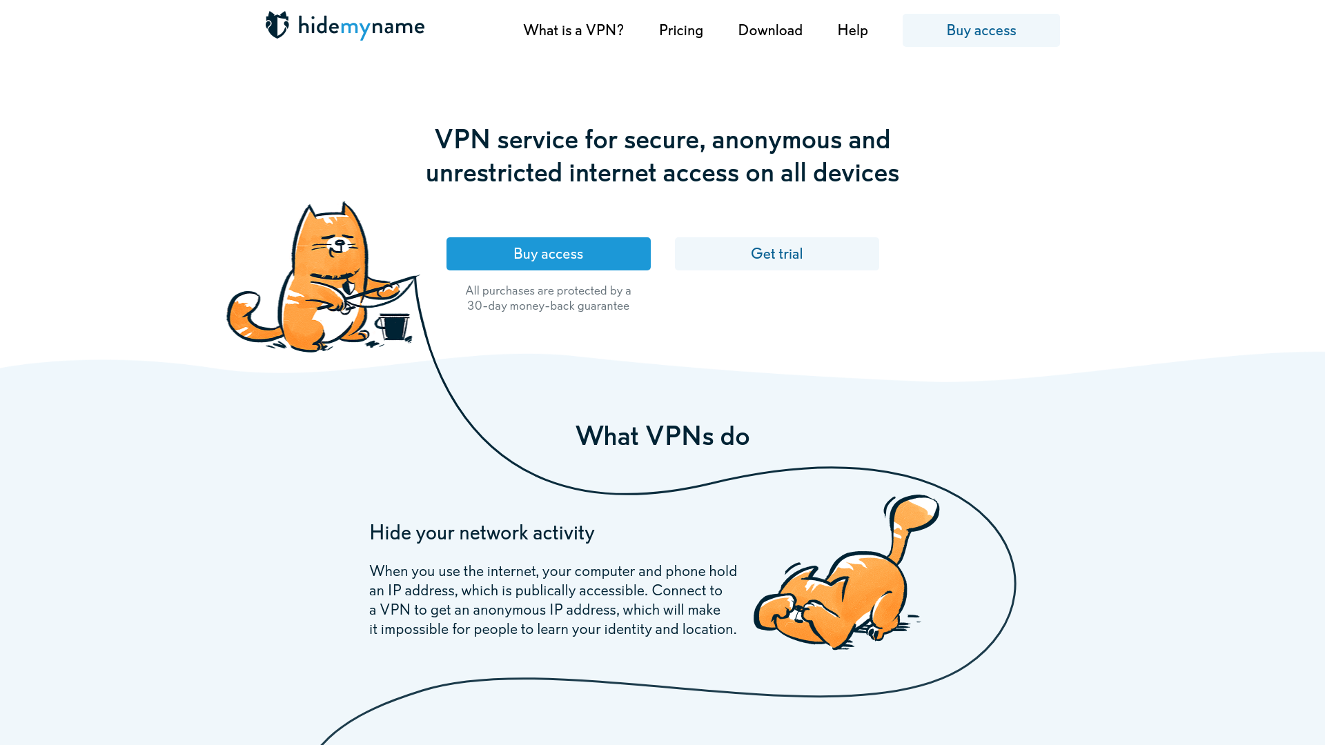 website screenshot of https://hidemy.name/