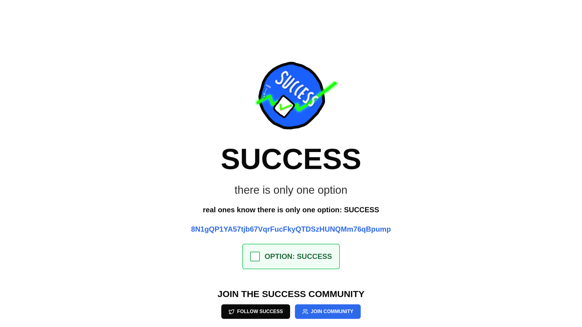 website screenshot of https://successcoin.fun/