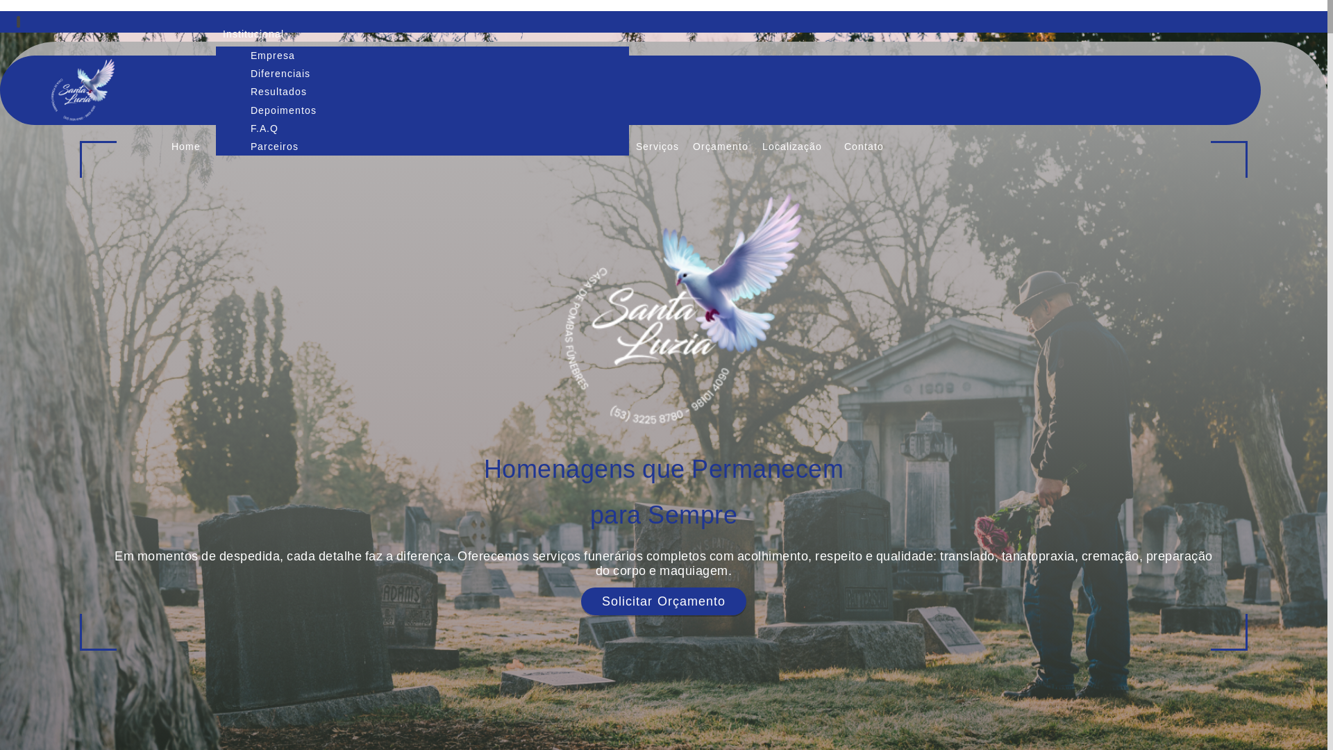 website screenshot of https://funerariasantaluziapelotas.com.br/