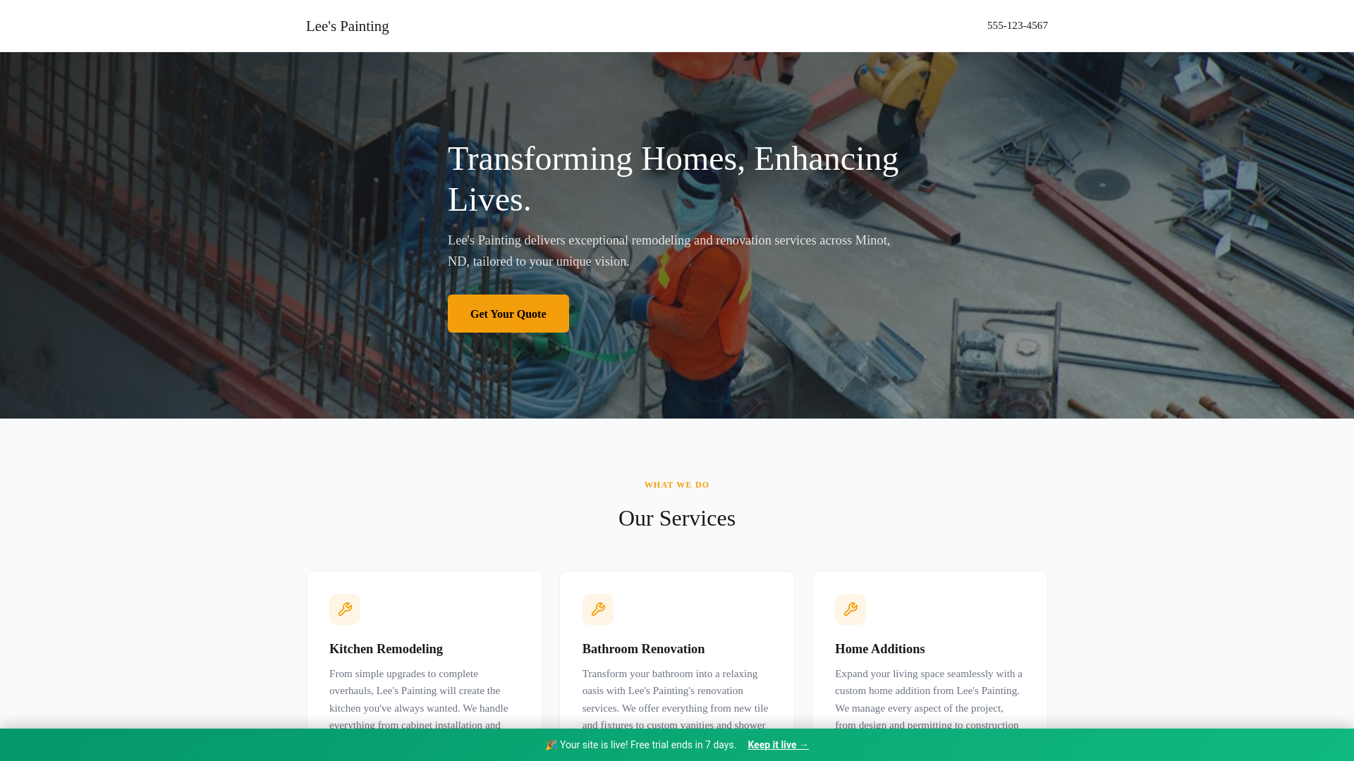website screenshot of https://llc-leespainting.pages.dev/