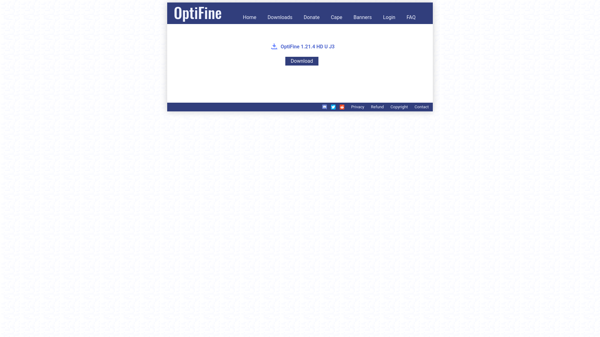 website screenshot of https://optifine.net/adloadx?f=OptiFine_1.21.4_HD_U_J3.jar&x=5fc9