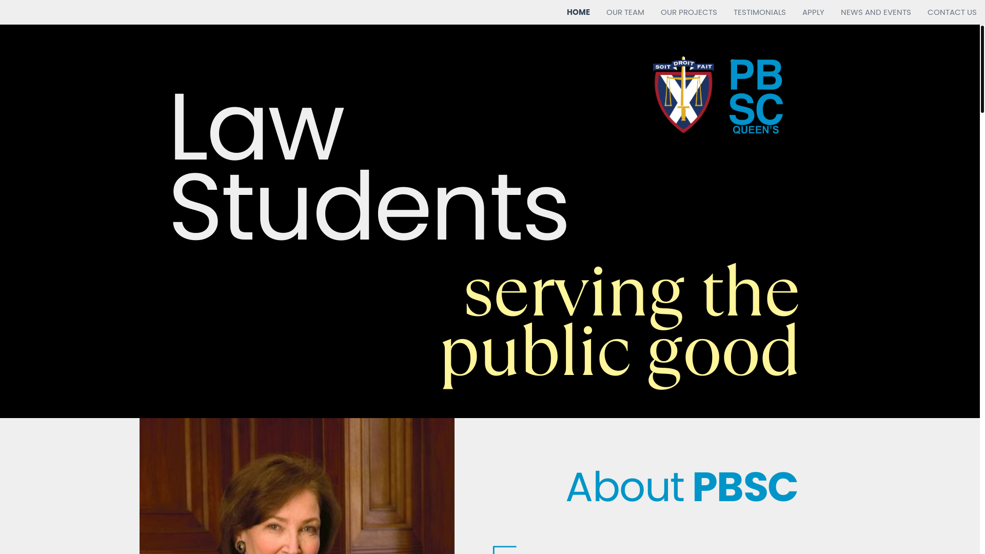 website screenshot of https://pbscqueenslaw.com/