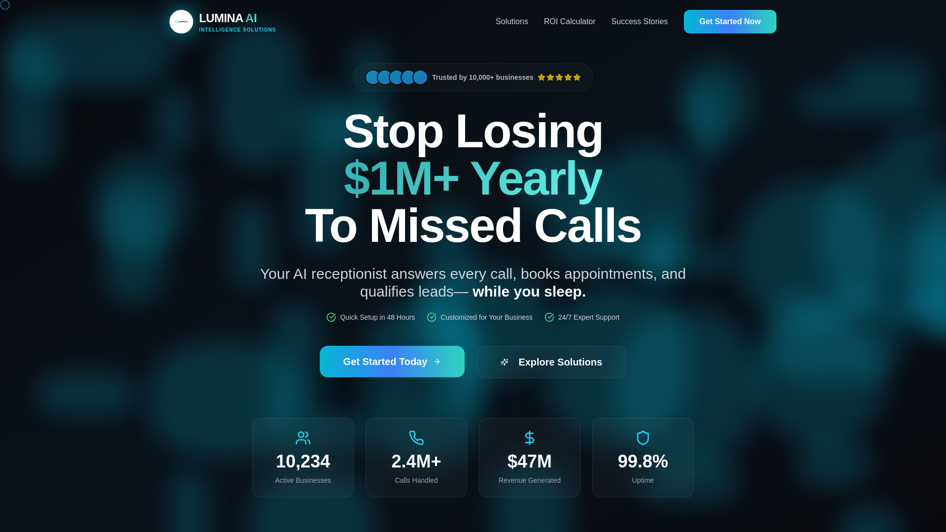 website screenshot of https://luminaai.ca/