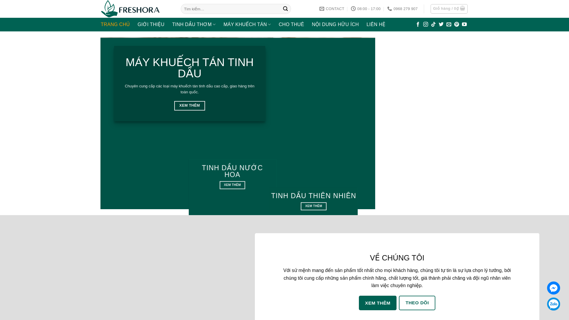 website screenshot of https://freshora.com.vn