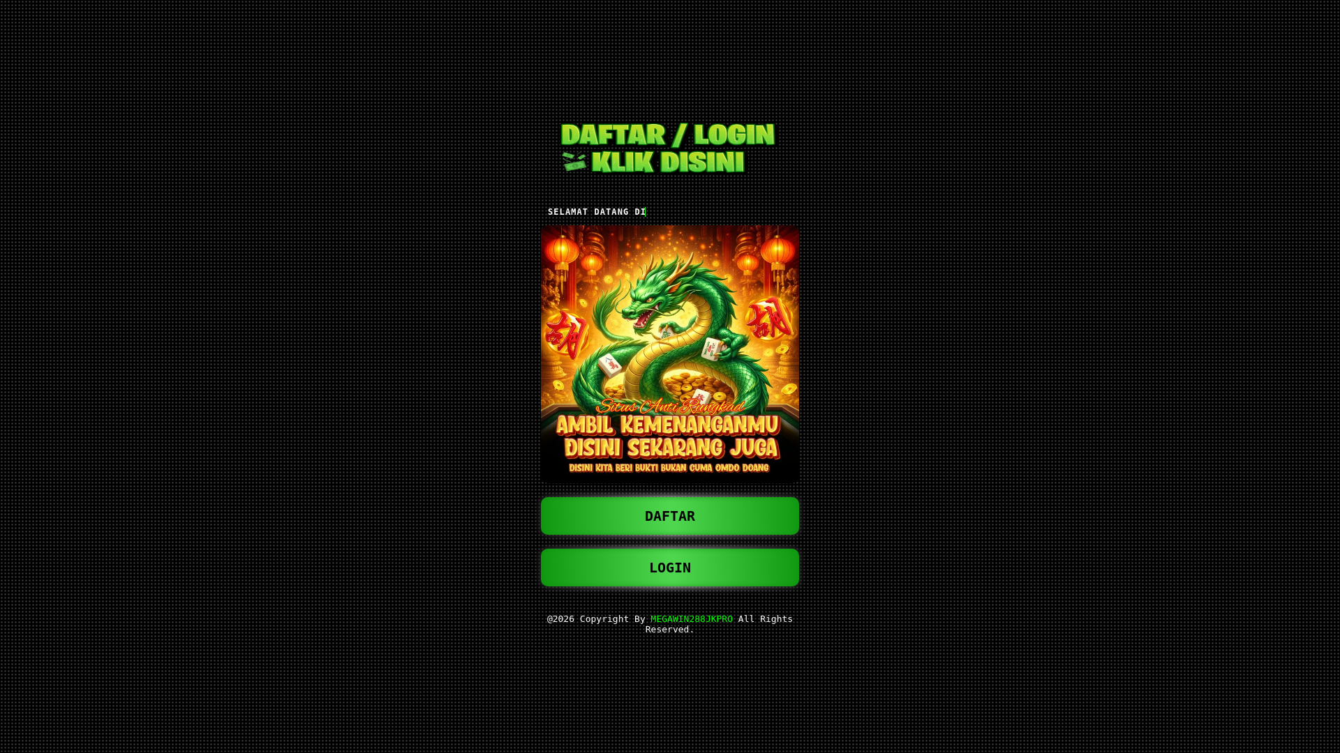 website screenshot of https://megawin288jkpro.site/
