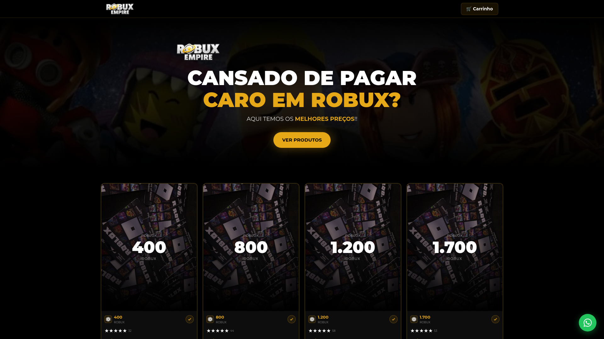 website screenshot of https://empirerobux.site/