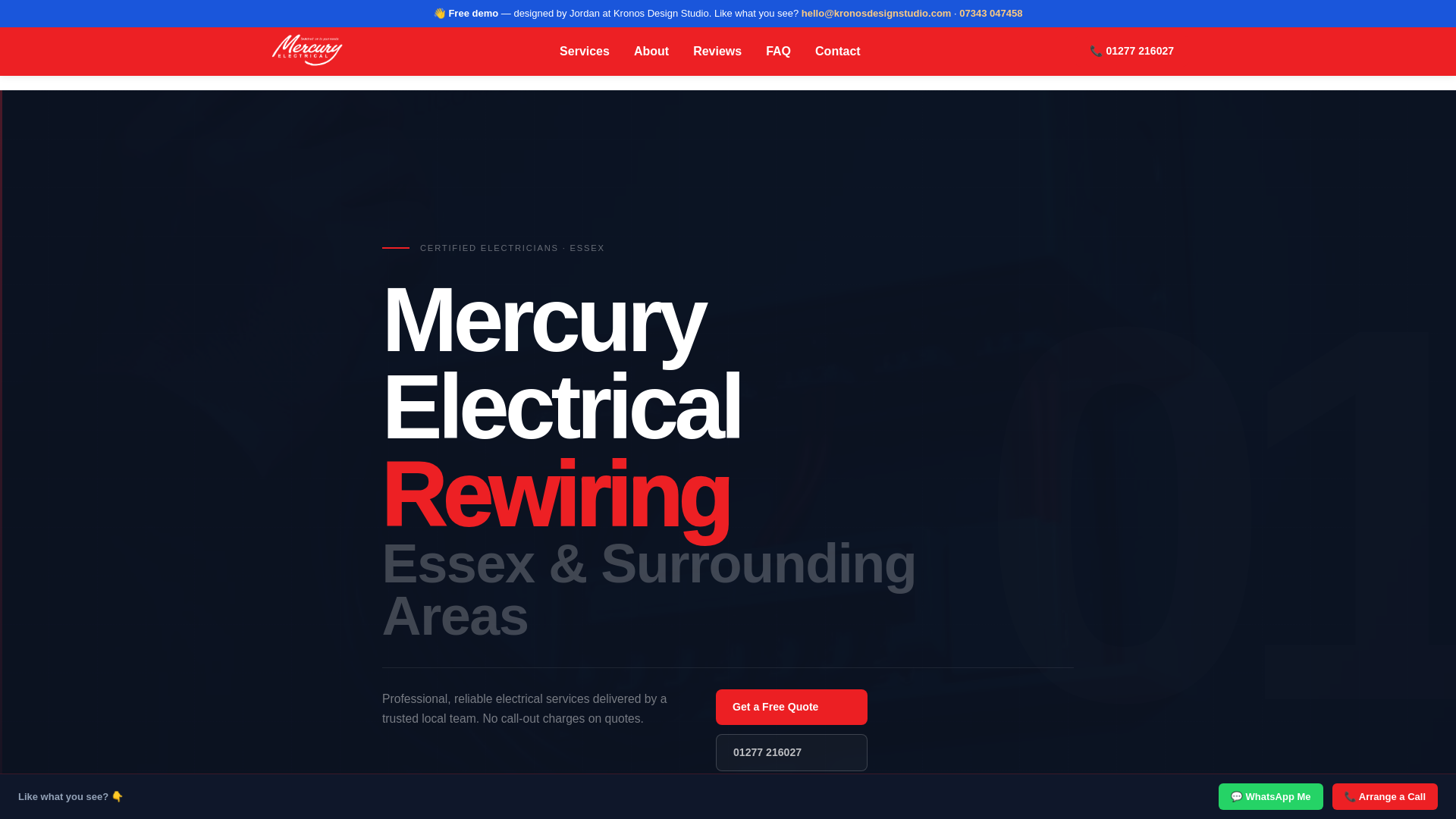 website screenshot of https://mercury-electrical-kronos-demo.pages.dev/