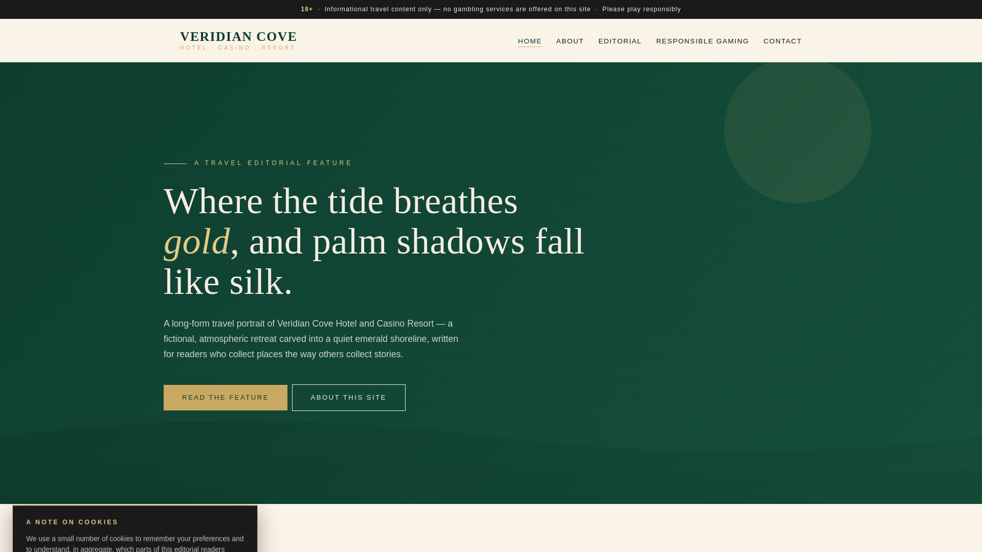 website screenshot of https://veridcovehotel.com/