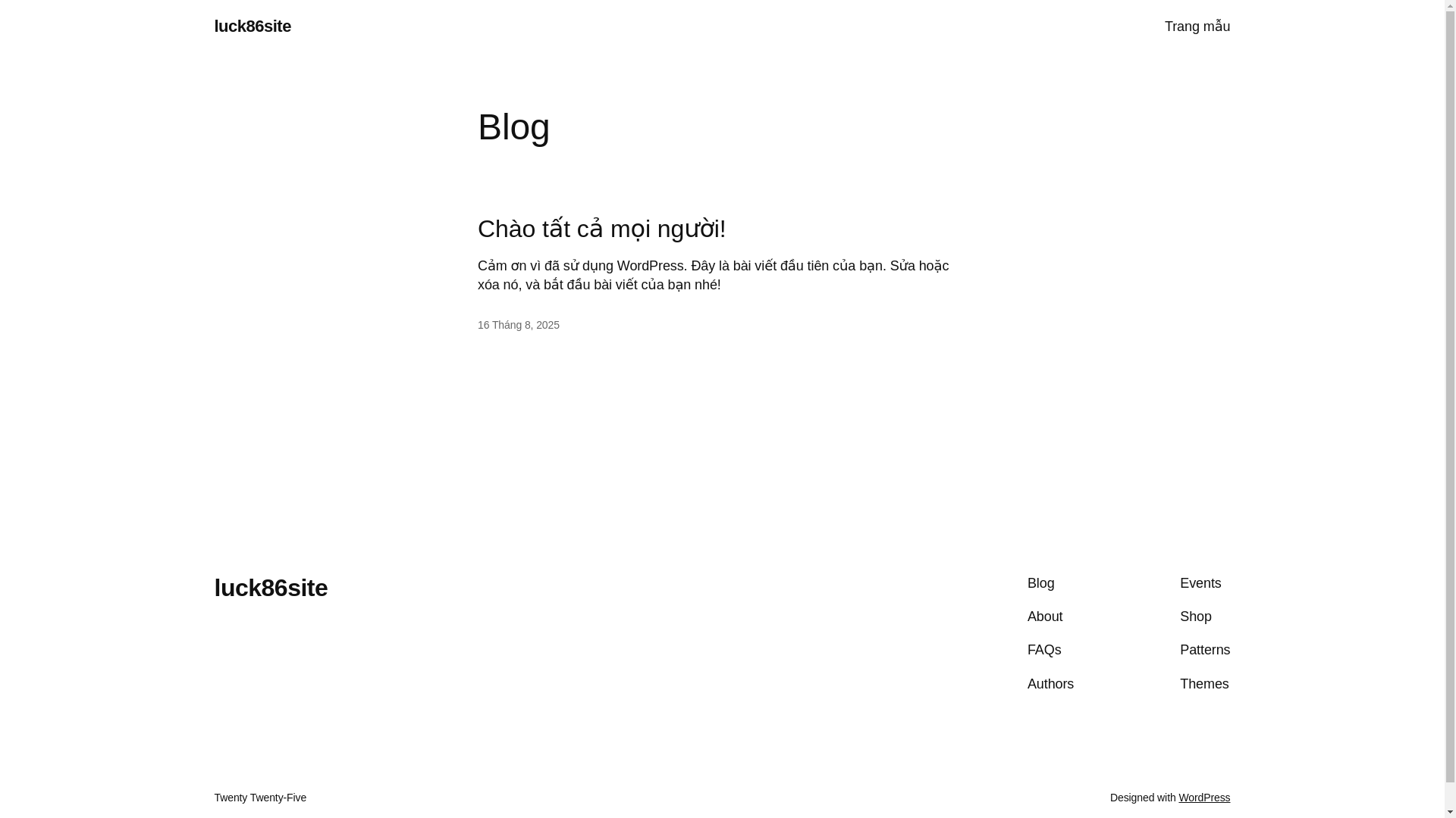 website screenshot of https://luck86.site/