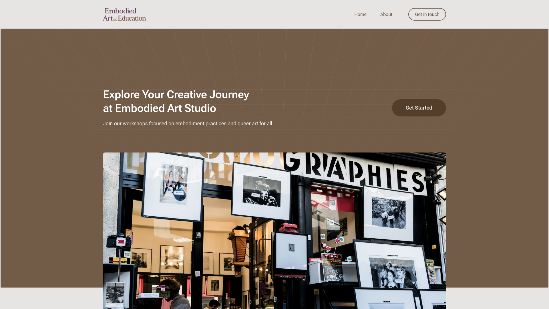 website screenshot of https://embodiedartanded.com/
