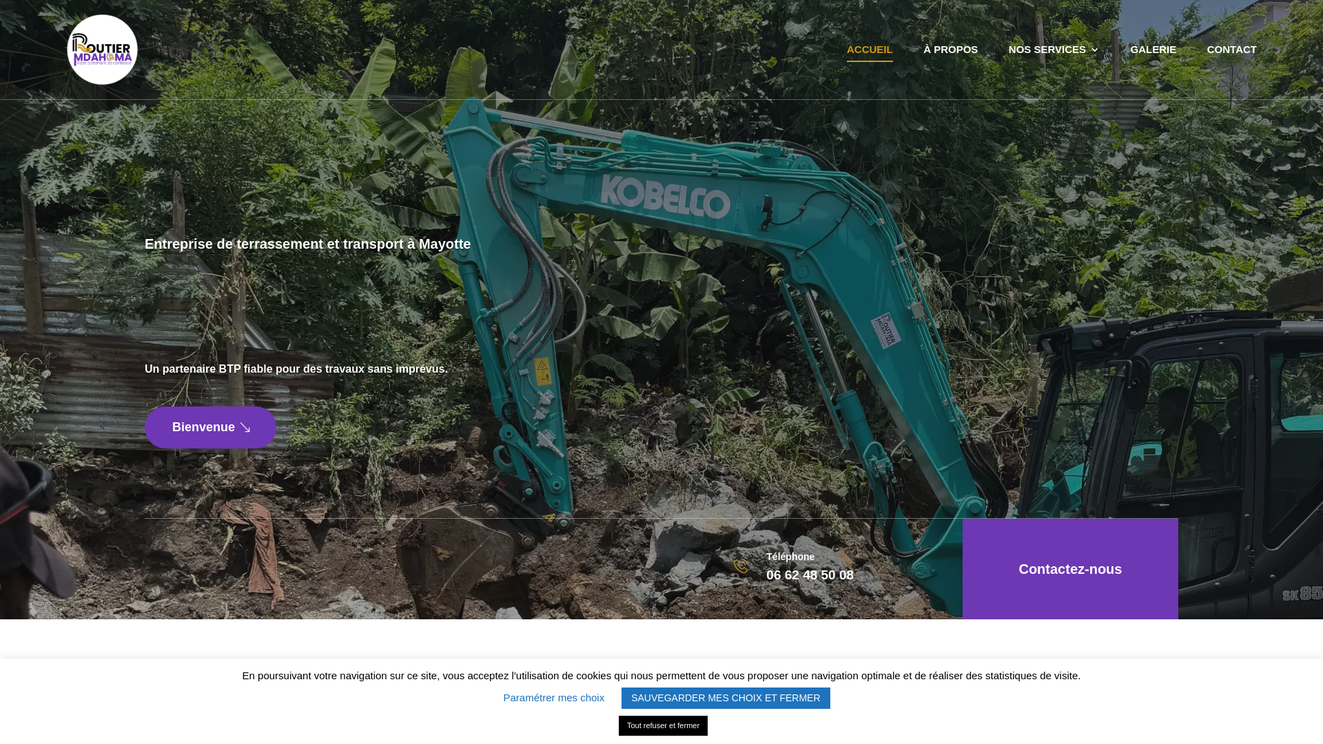 website screenshot of https://routier-mdahoma.fr/