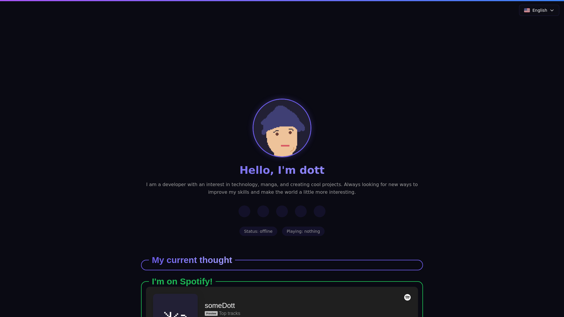 website screenshot of https://somedott.space/