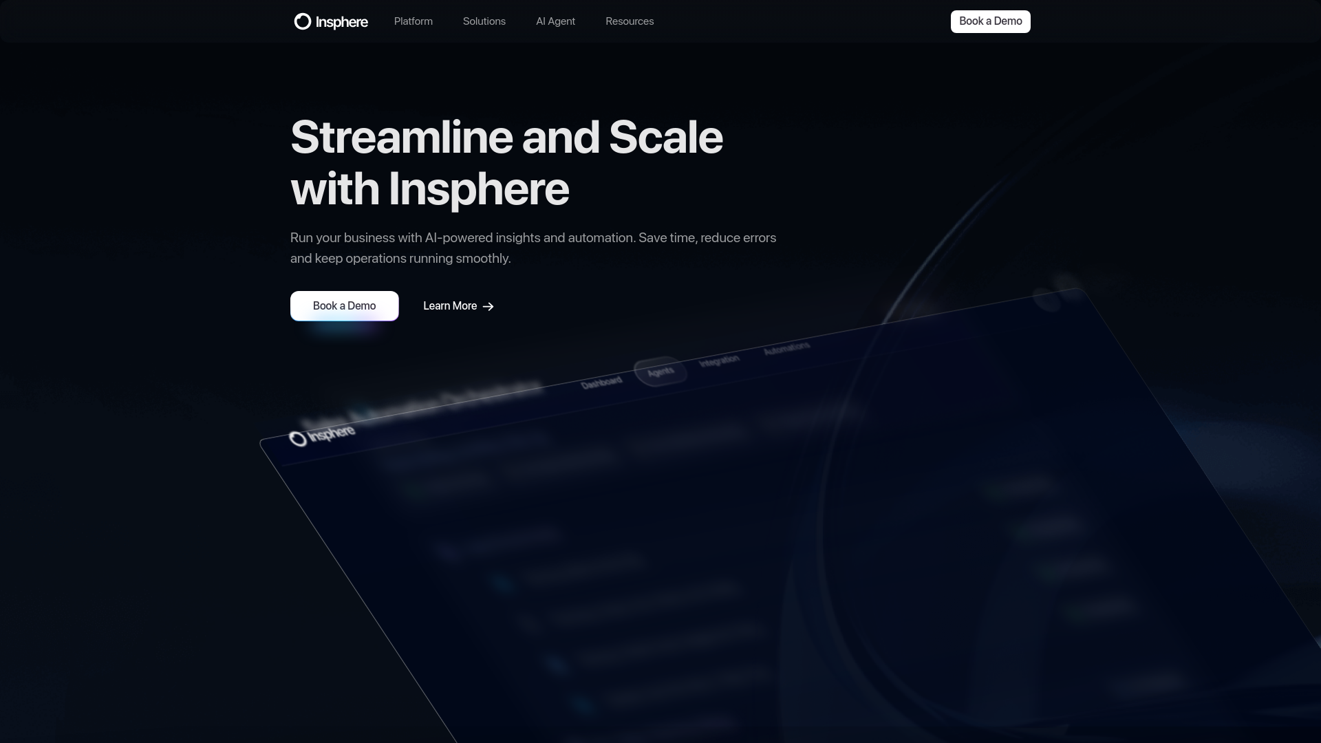 website screenshot of https://tryinsphere.website