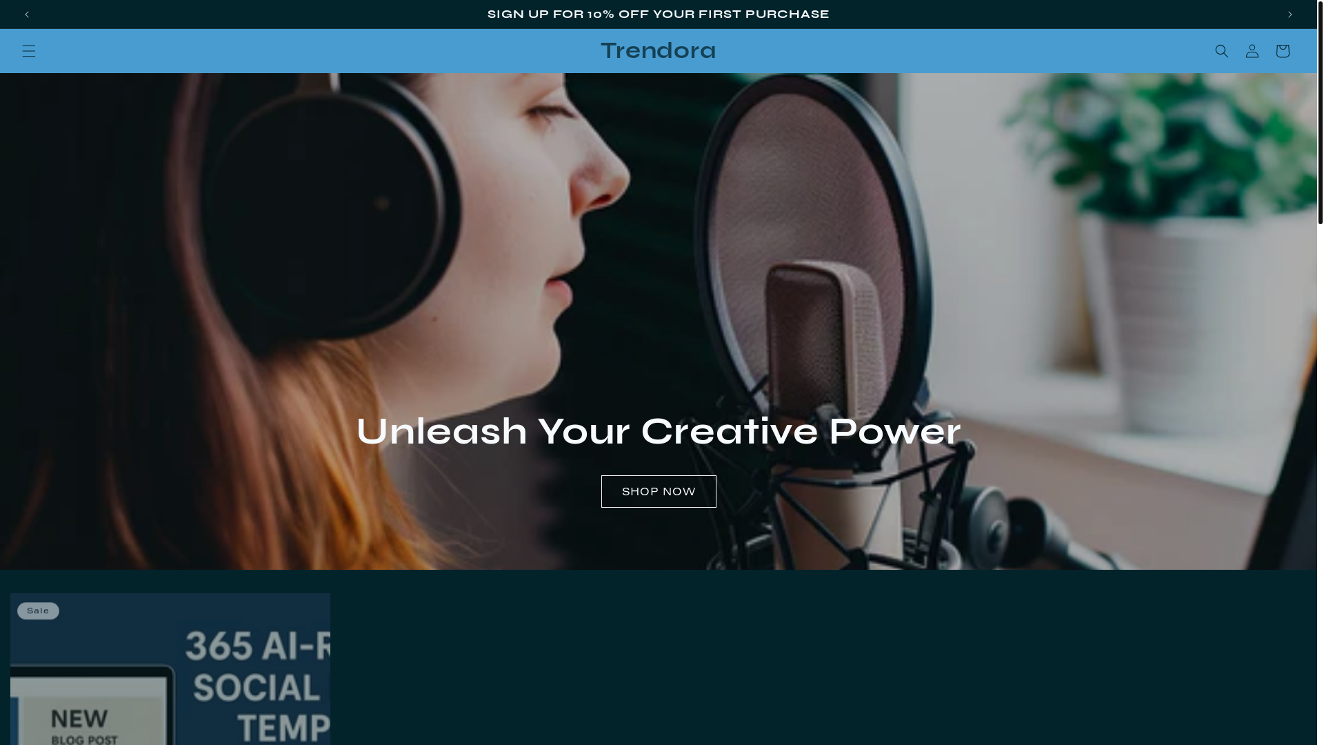 website screenshot of https://trendoraonline.net/
