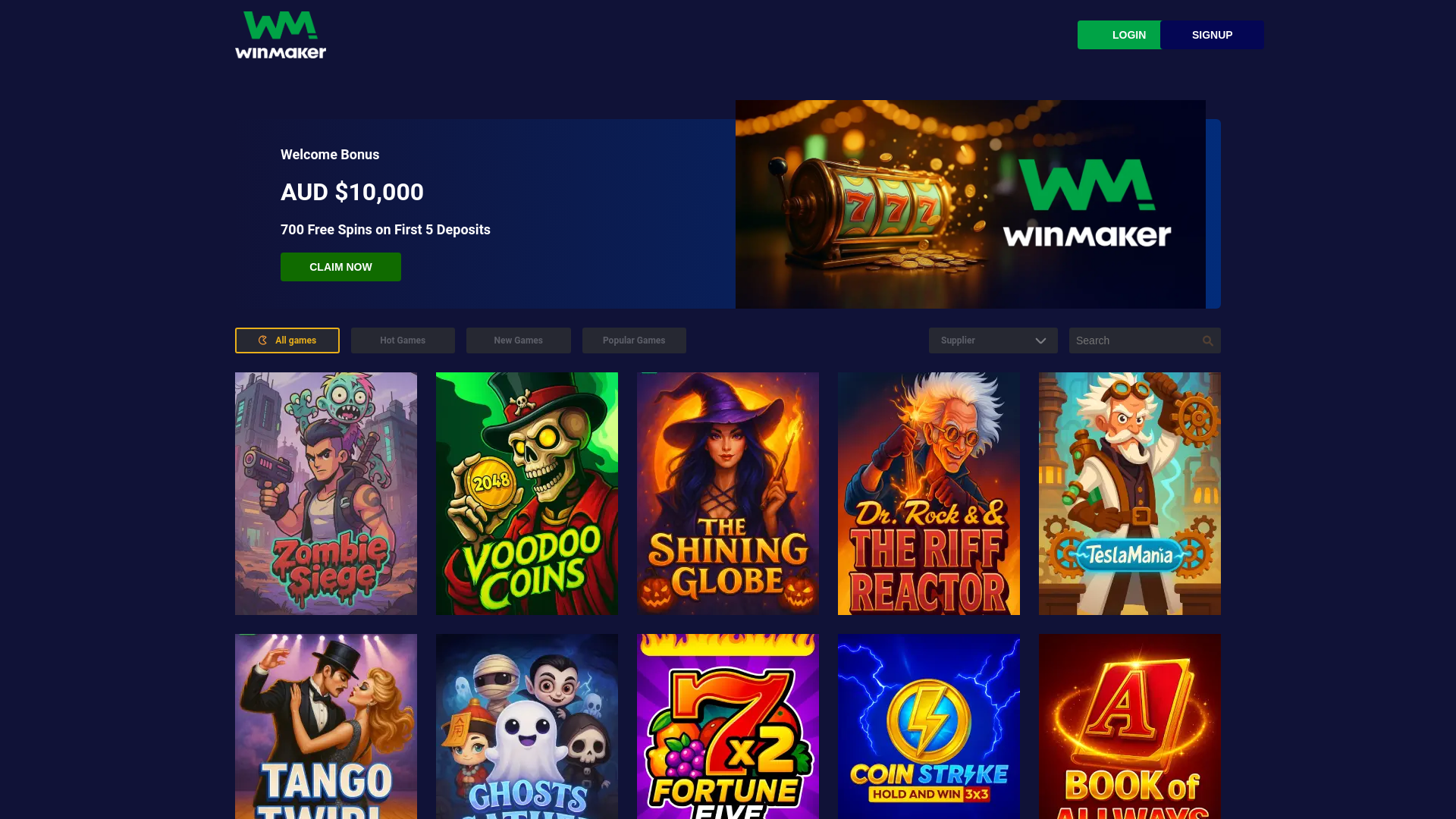 website screenshot of https://winmaker.co.com/