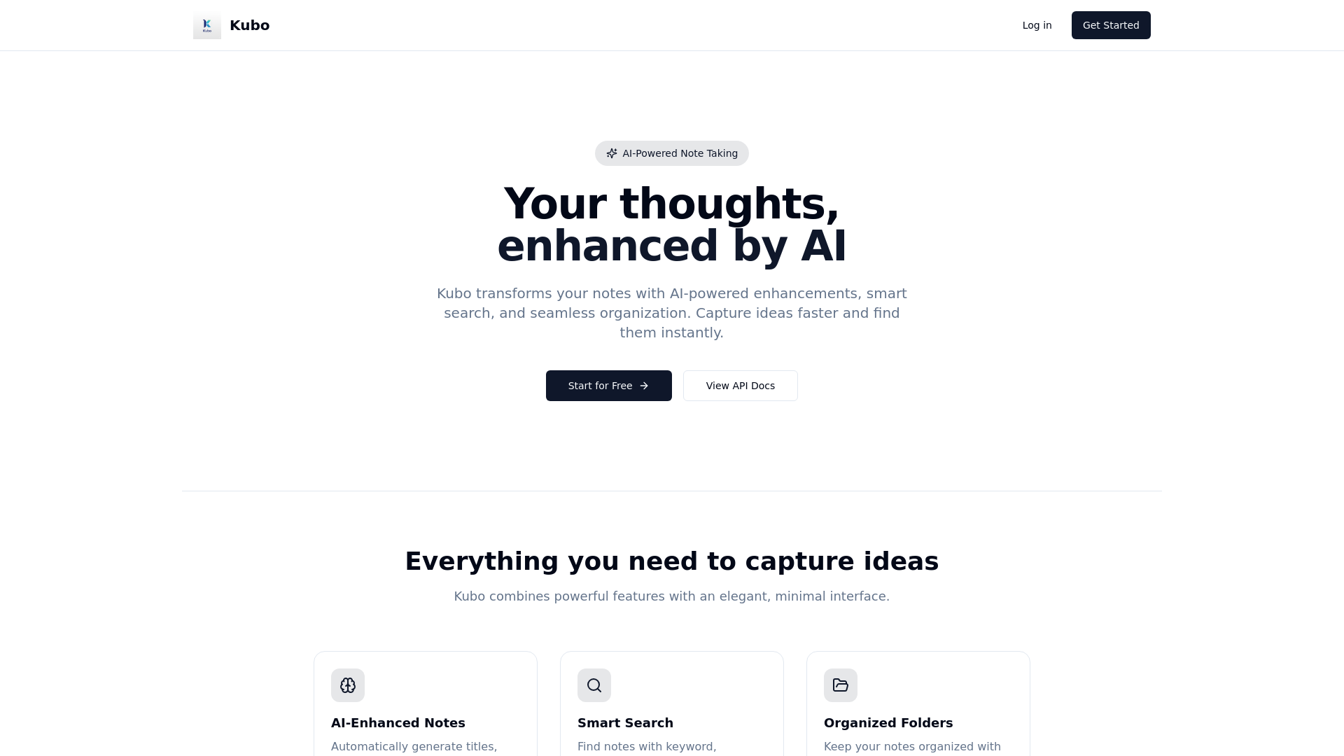 website screenshot of https://kubo-notes.com