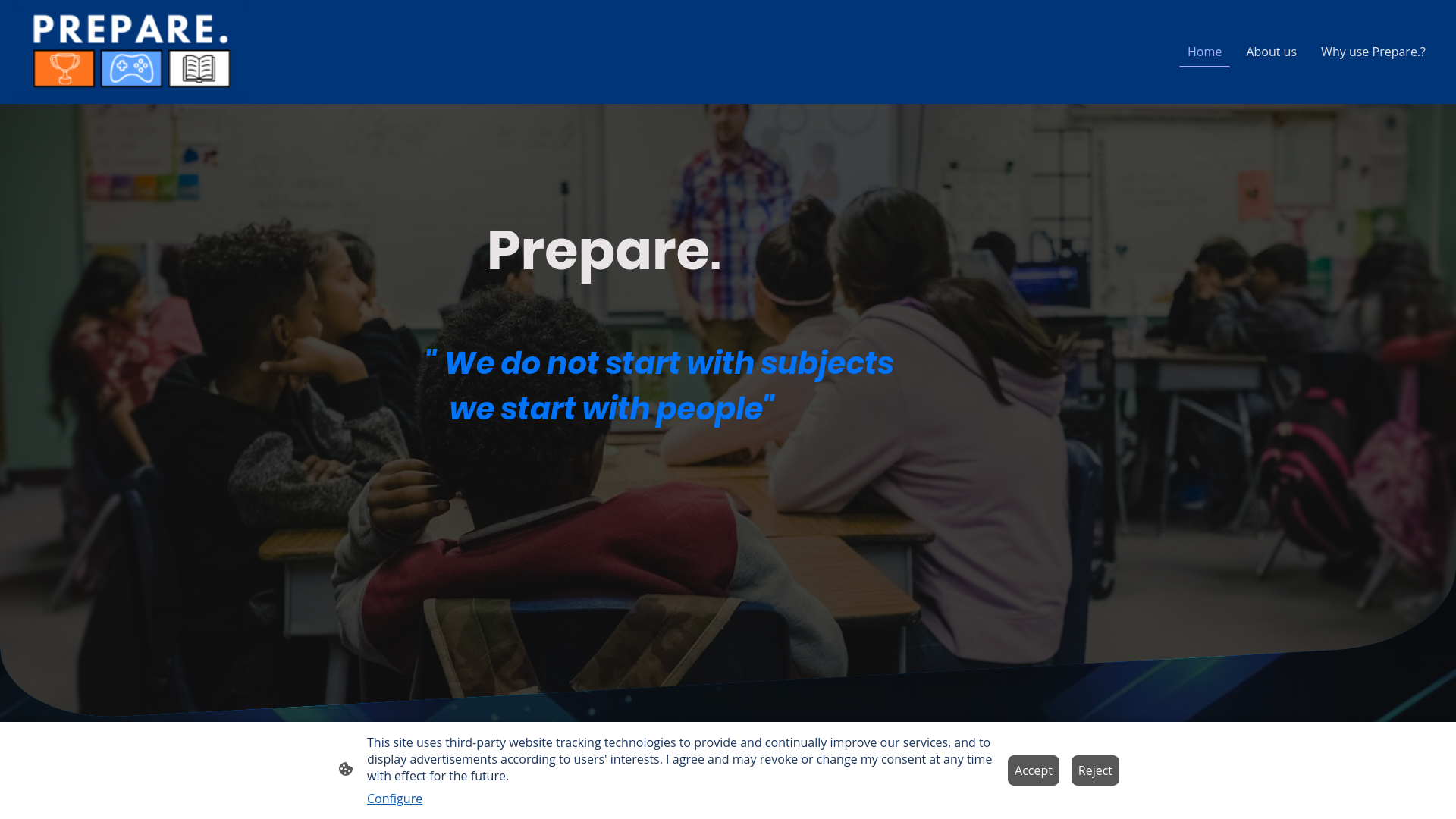 website screenshot of https://preparepathways.com/