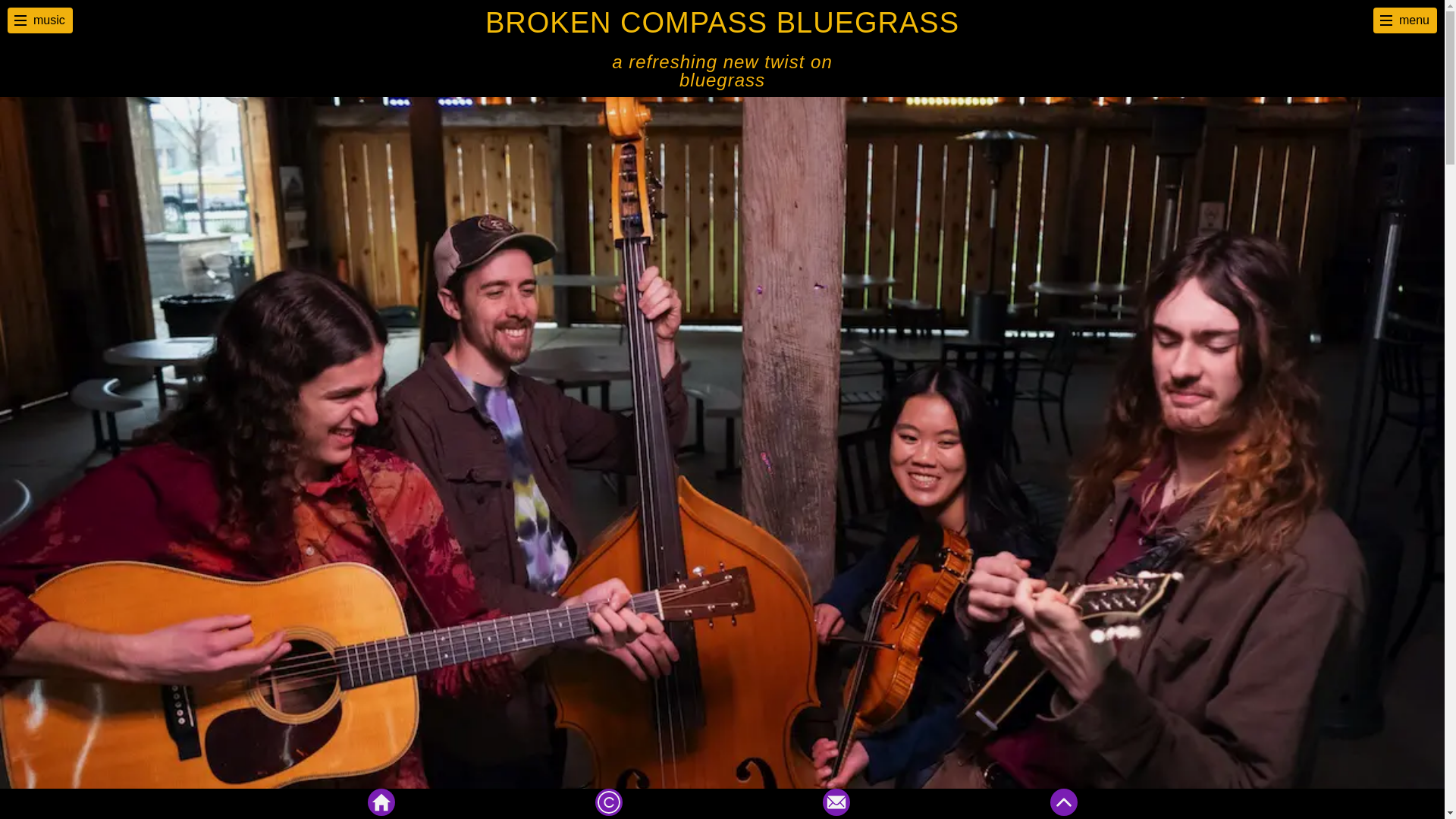 website screenshot of https://brokencompass.band/