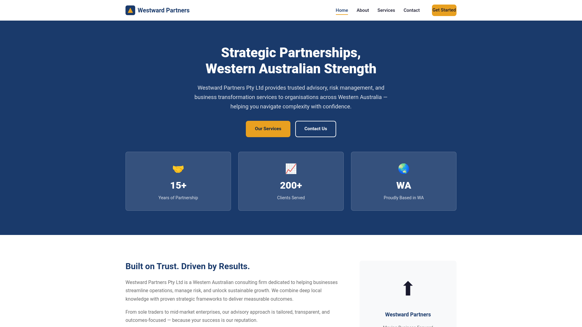 website screenshot of https://westwardpartnerspty.site/