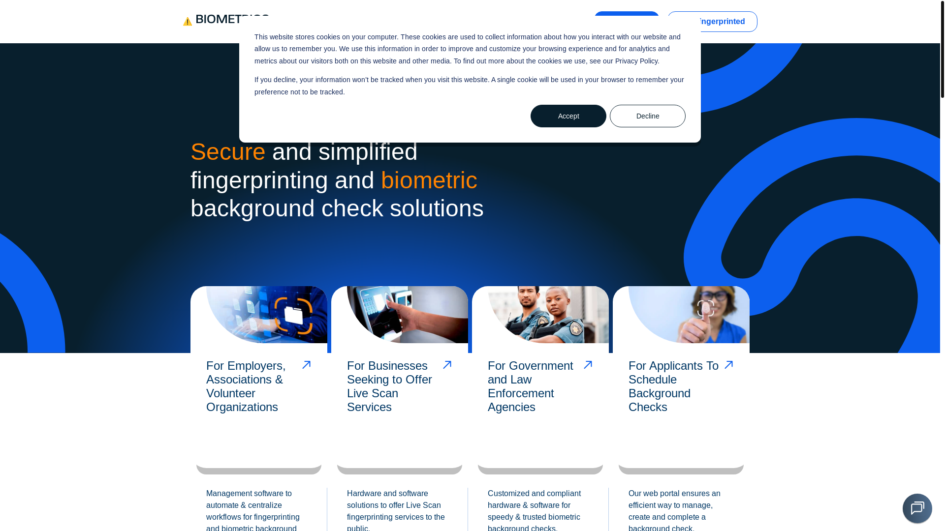 website screenshot of https://try-biometrics4all-solutions.com/