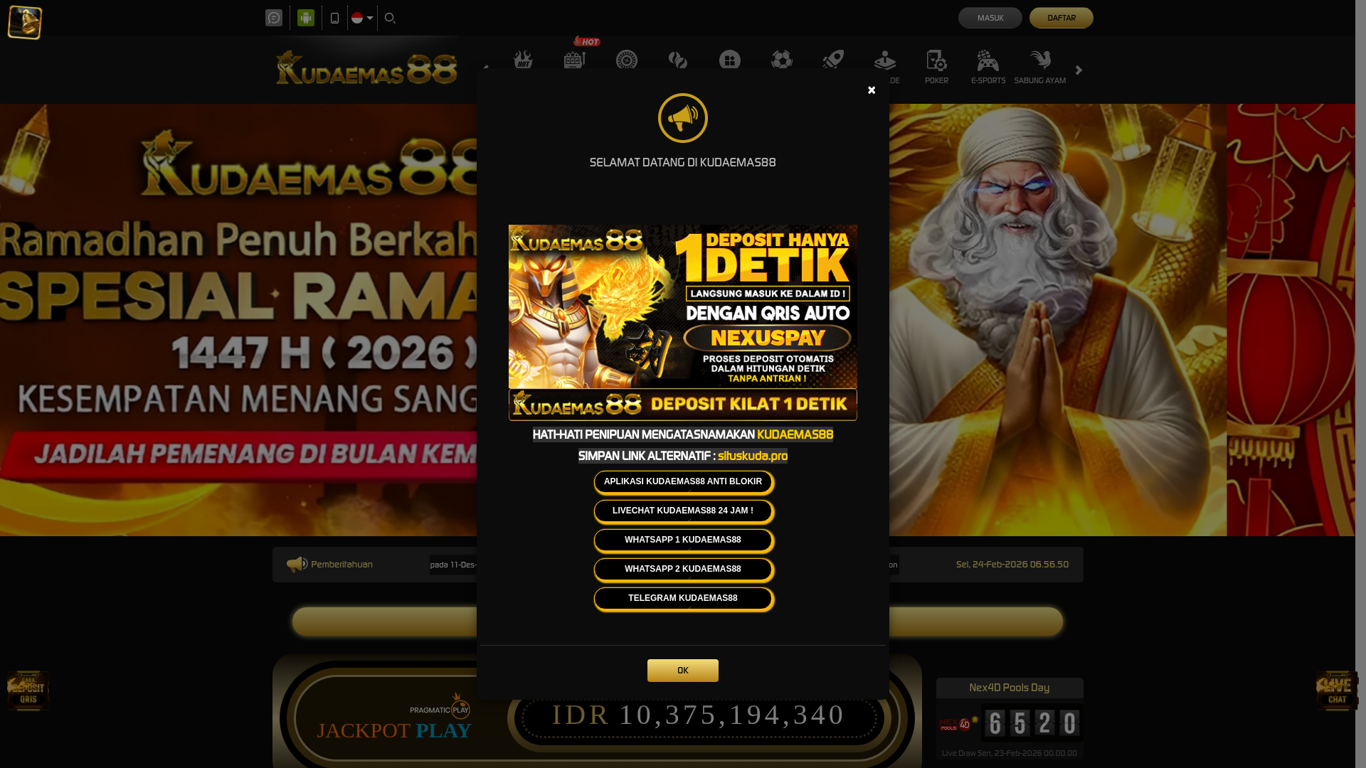 website screenshot of https://kudaemas88rank.store/