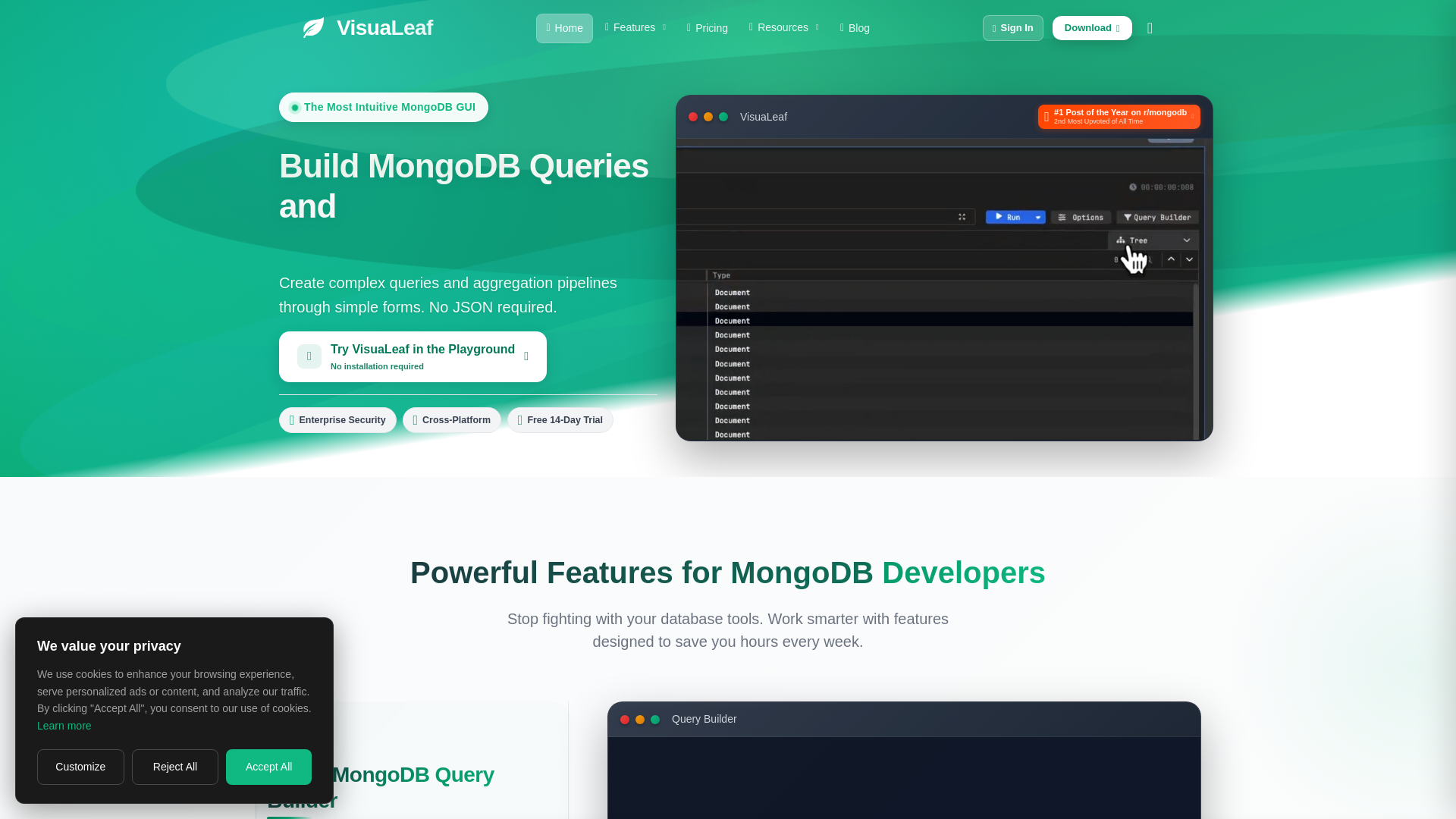 website screenshot of https://visualeaf.com/