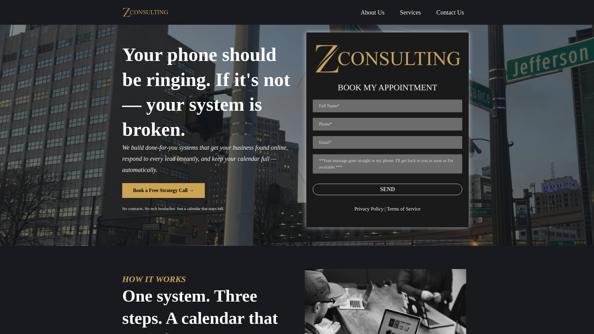 website screenshot of https://zhedconsulting.com/