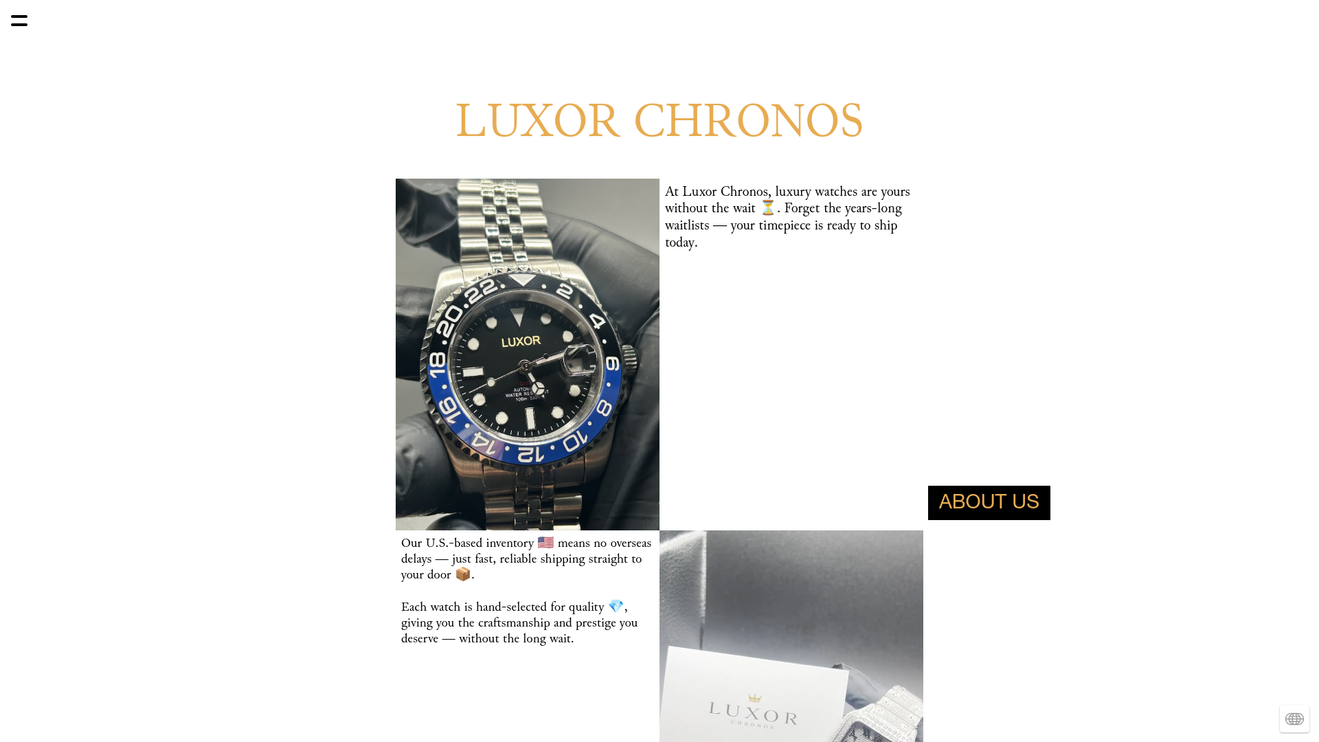 website screenshot of https://luxorchronos.com/
