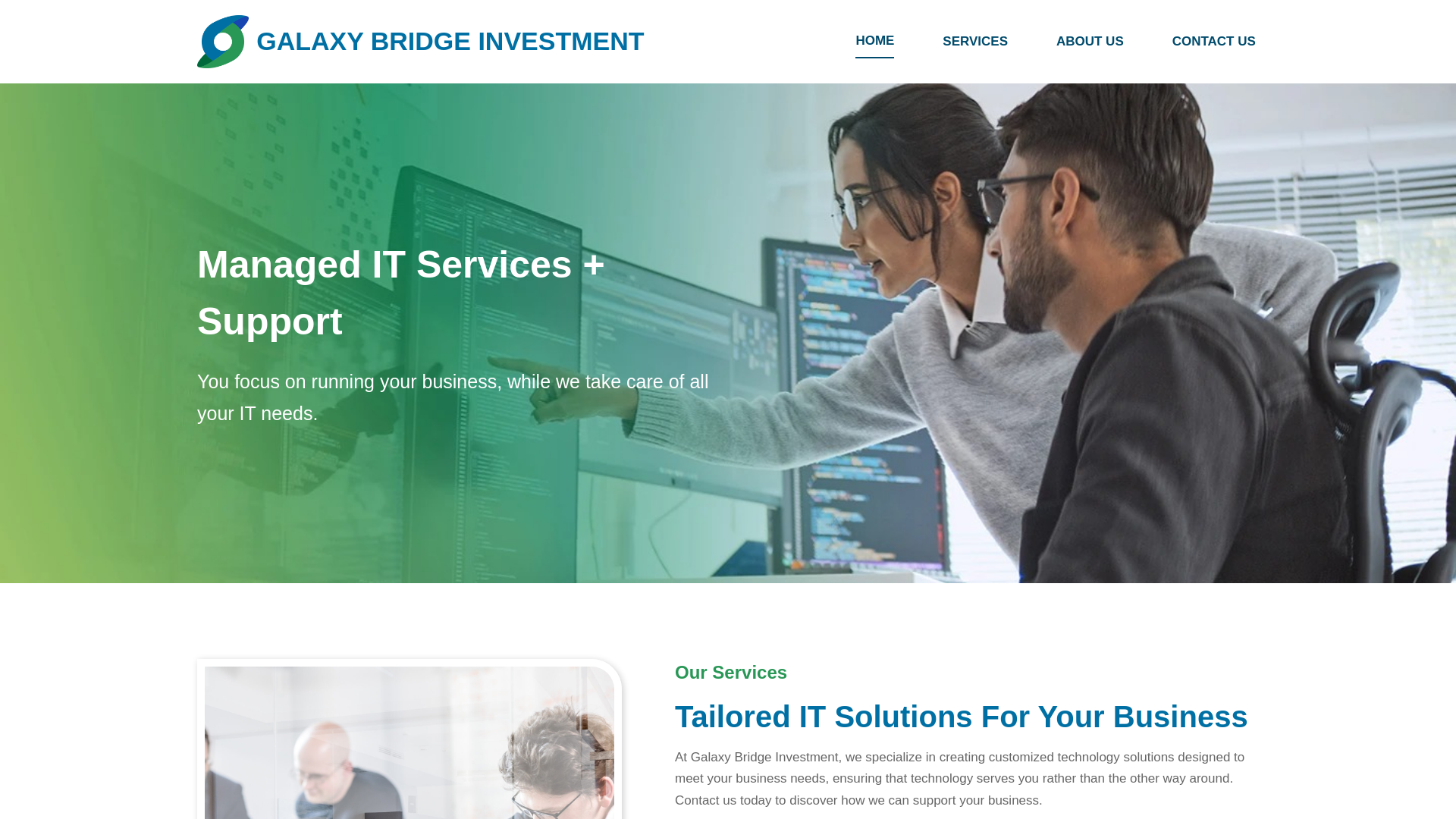 website screenshot of https://galaxybridgeinvestment.com/