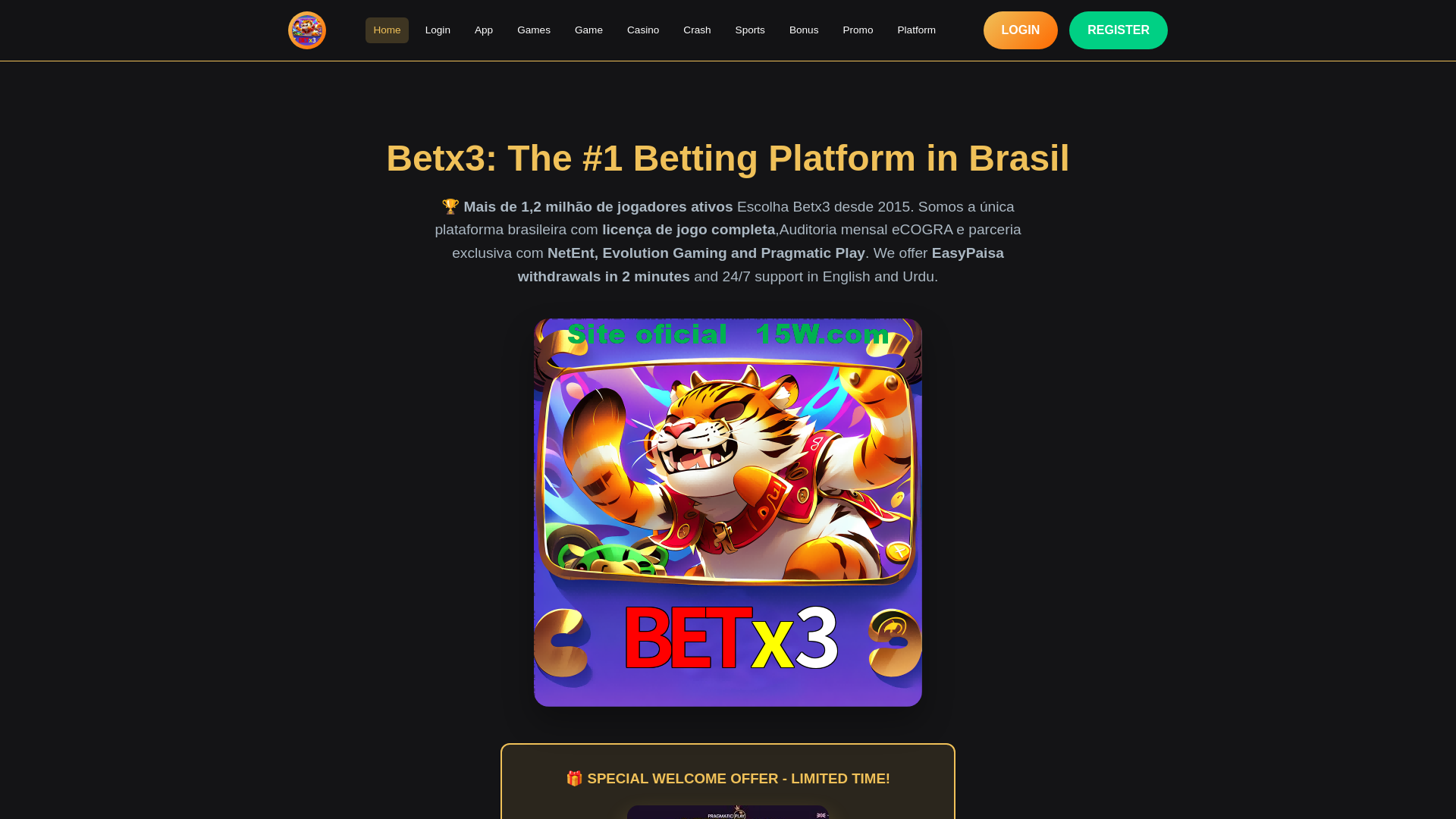 website screenshot of https://betx3a2.com/