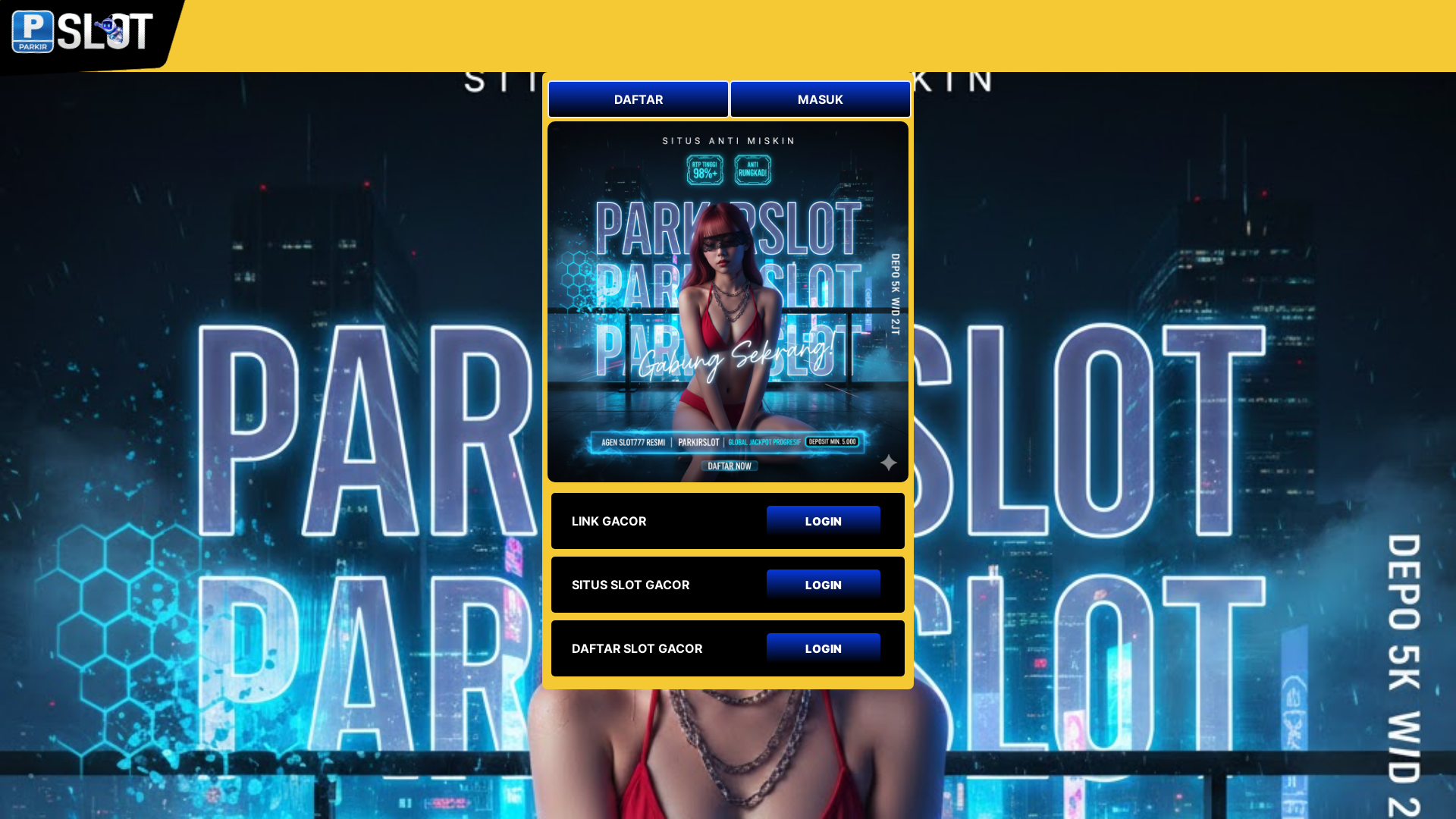 website screenshot of https://amploginparkirslot.pages.dev/