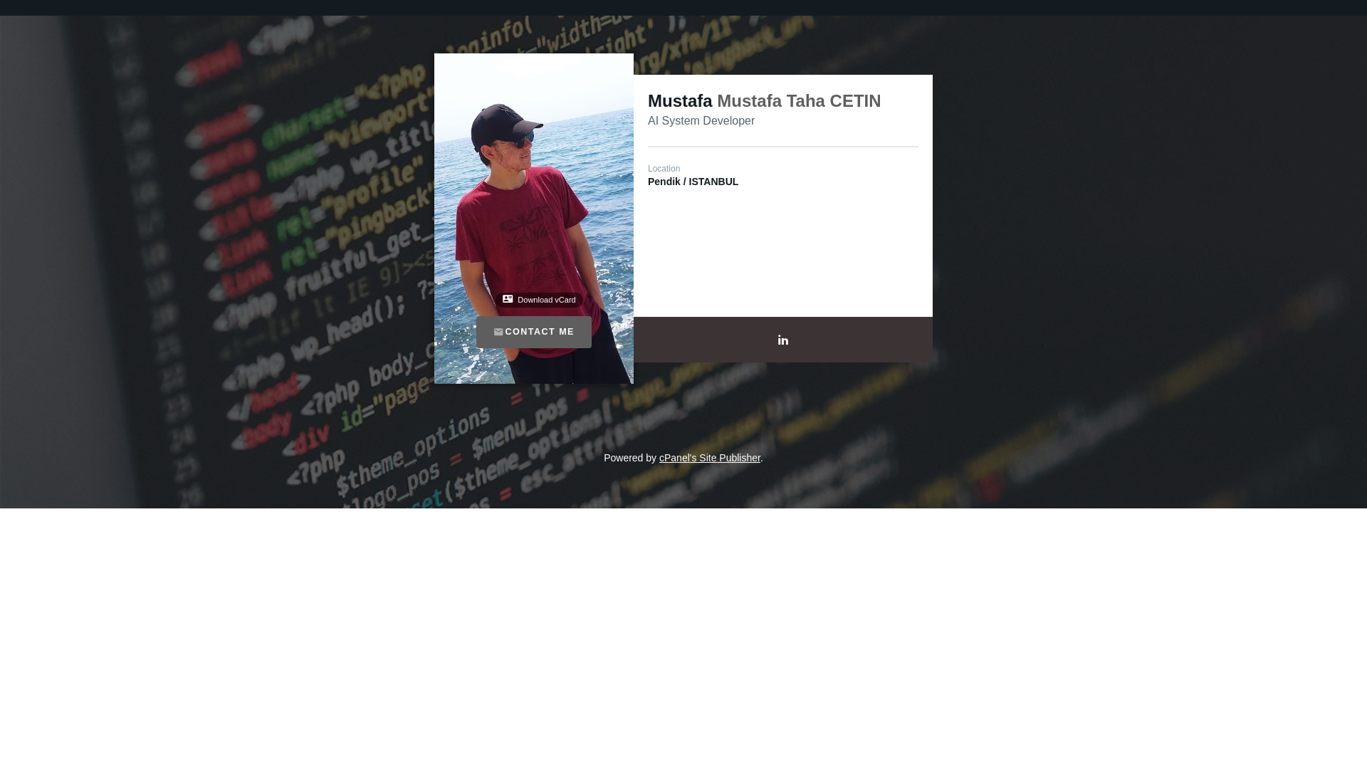 website screenshot of https://mustafacetin.ai/