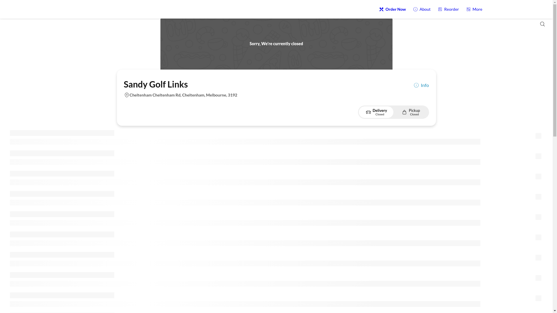 website screenshot of https://sandygolflinksonline.com.au/