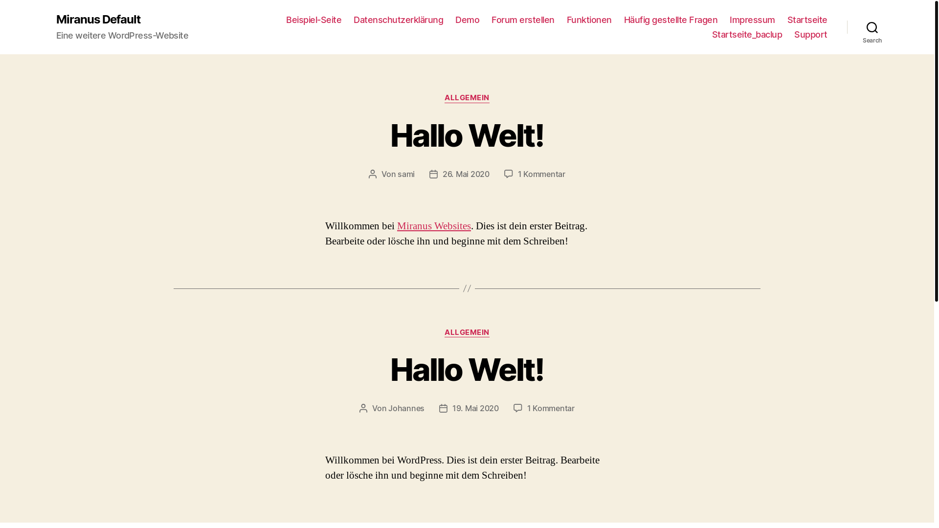 website screenshot of http://wpxad.miranus.com/