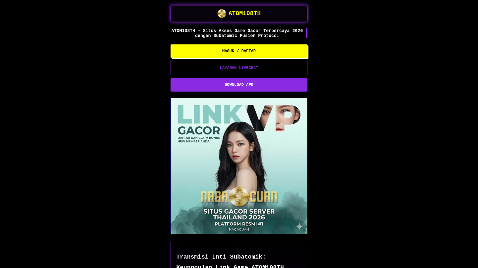 website screenshot of https://atom108th.site/