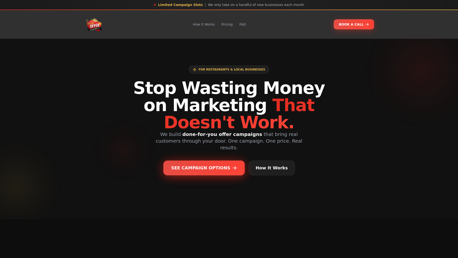 website screenshot of https://theoffersociety.com