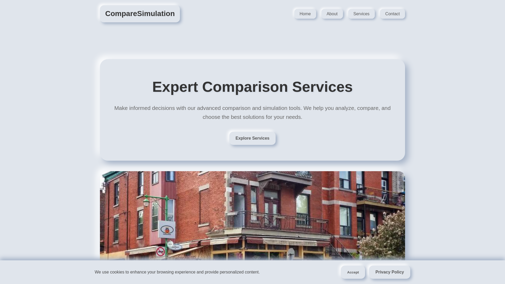 website screenshot of https://comparesimulation.shop