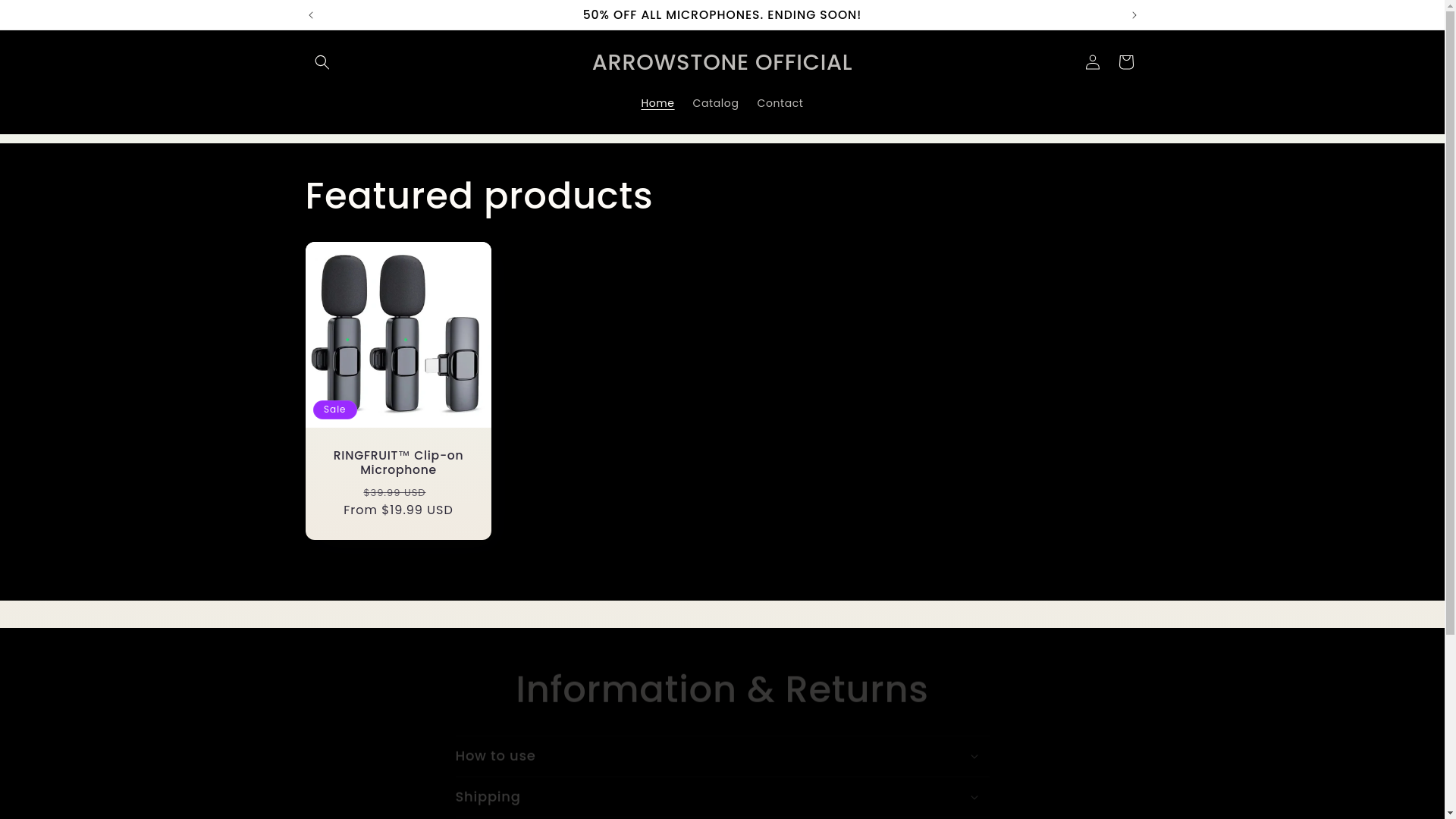 website screenshot of https://arrowstoneofficial.com/