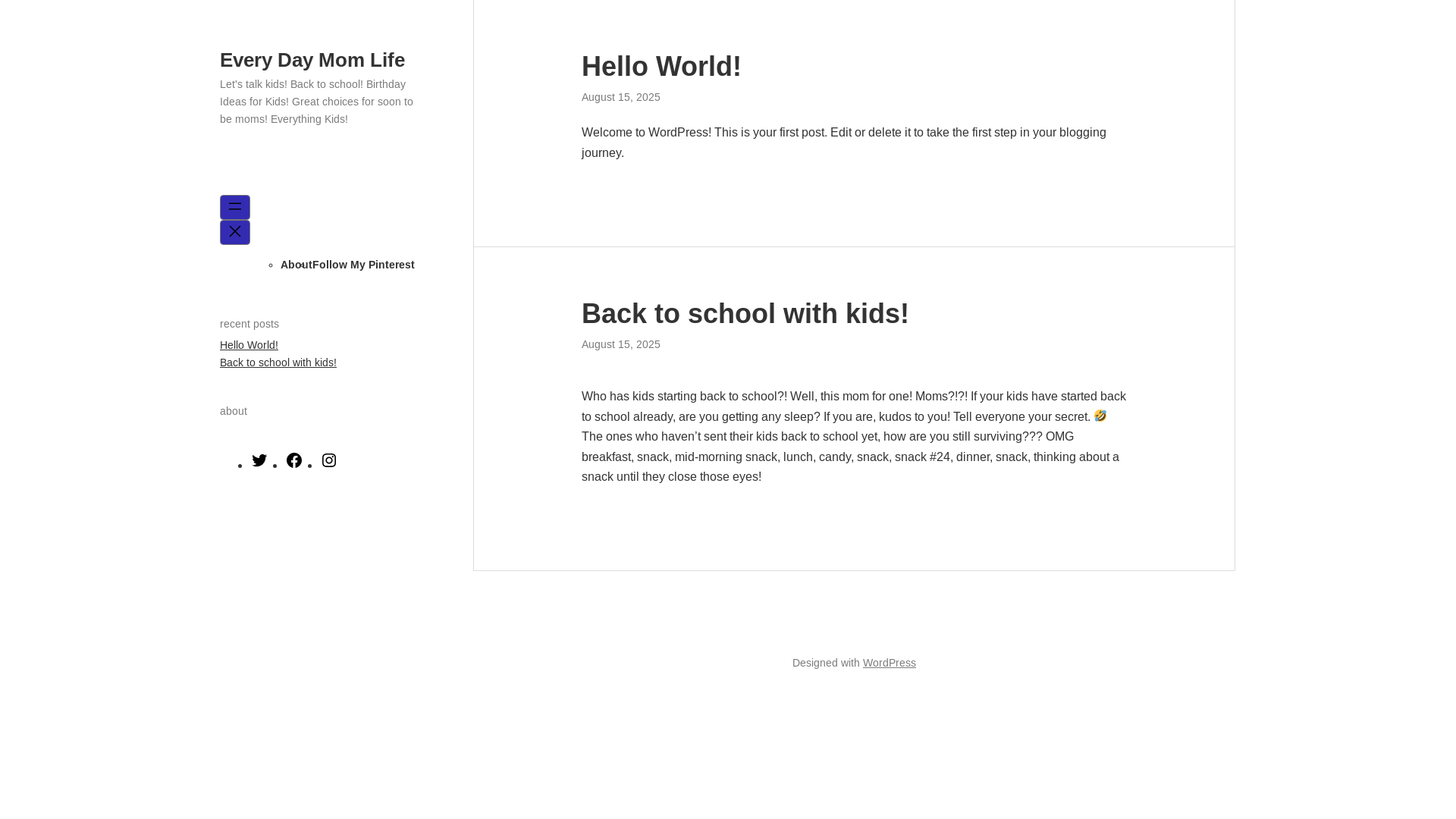 website screenshot of https://every-day-mom-life-247.com/