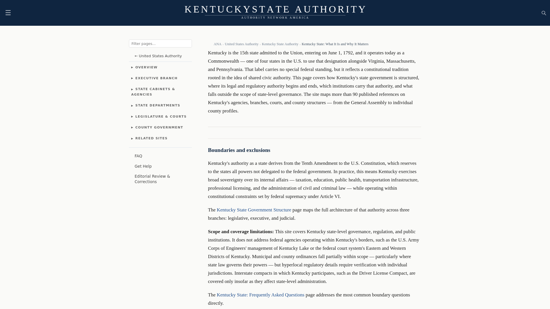 website screenshot of https://kentuckystateauthority.com/